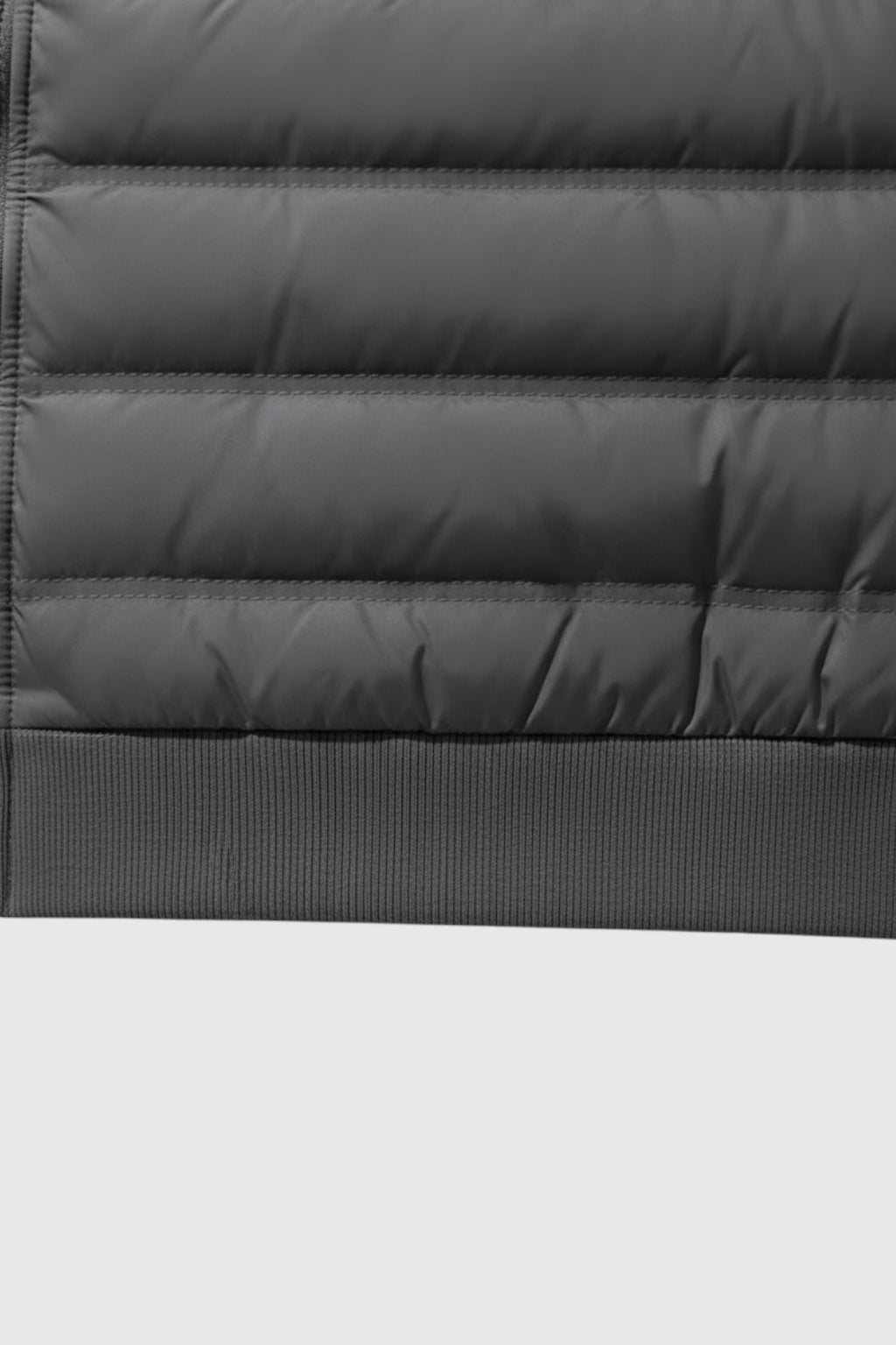 Løs pasform hættejakke med dun – Koksgrå