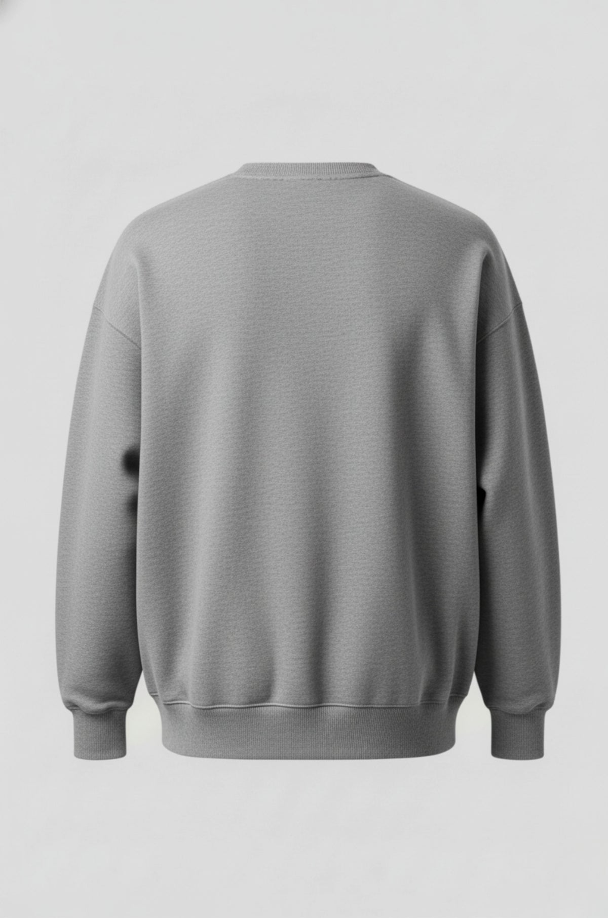 Herre Heavyweight Oversized Rundhalset Striktrøje – Grå - - Sweater - Valmont Wear