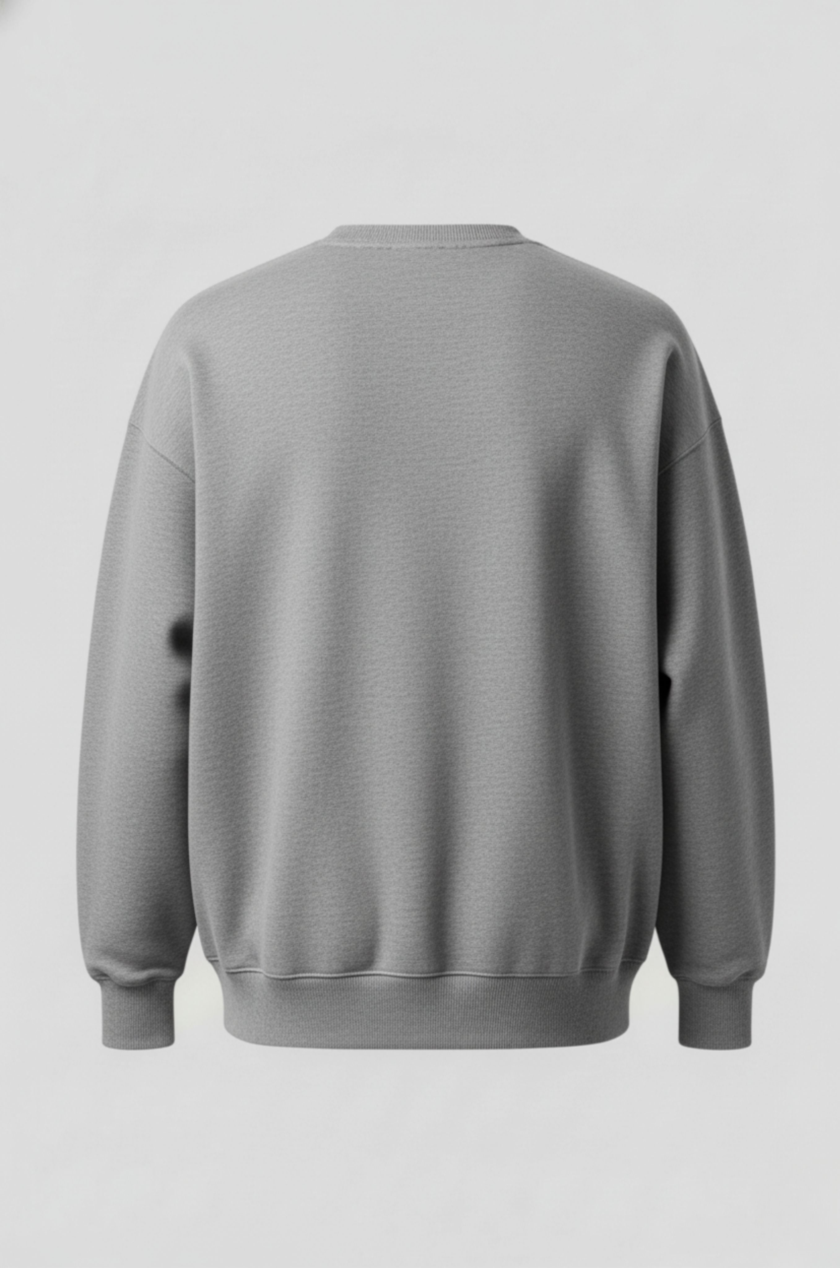 Herre Heavyweight Oversized Rundhalset Striktrøje – Grå - - Sweater - Valmont Wear