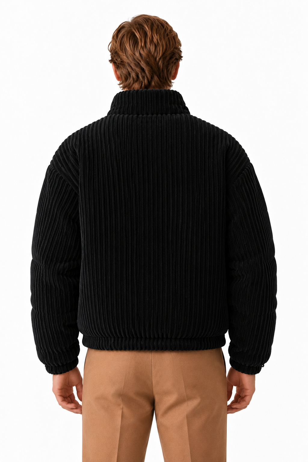 Jakke herre sort – pufferjakke, quiltet, ståkrave, lynlås, kort model - - Jakker - Valmont Wear