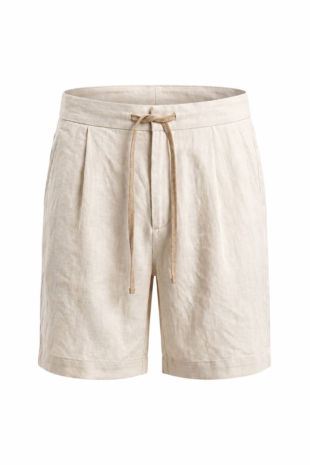 Komplet Sommer Sæt Mænd - Strikket Polo, Hør Shorts & Suede Loafers - Chokoladebrun & Cremehvid - - Sommer Sæt - Valmont Wear