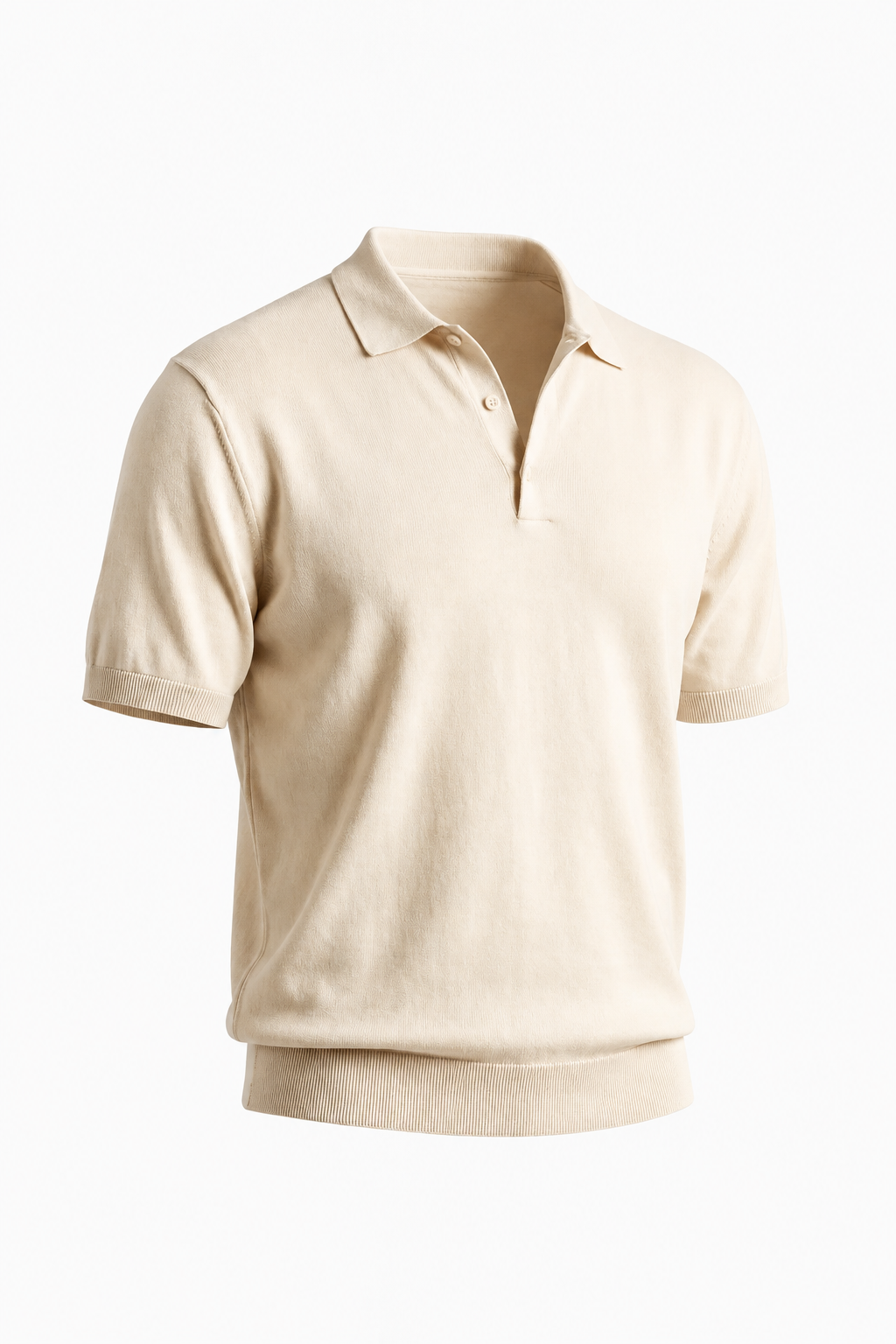 Hør Strikket Polo Sæt til Mænd - Olivengrøn & Cremehvid Sommer Sæt med Shorts - - Sommer Sæt - Valmont Wear