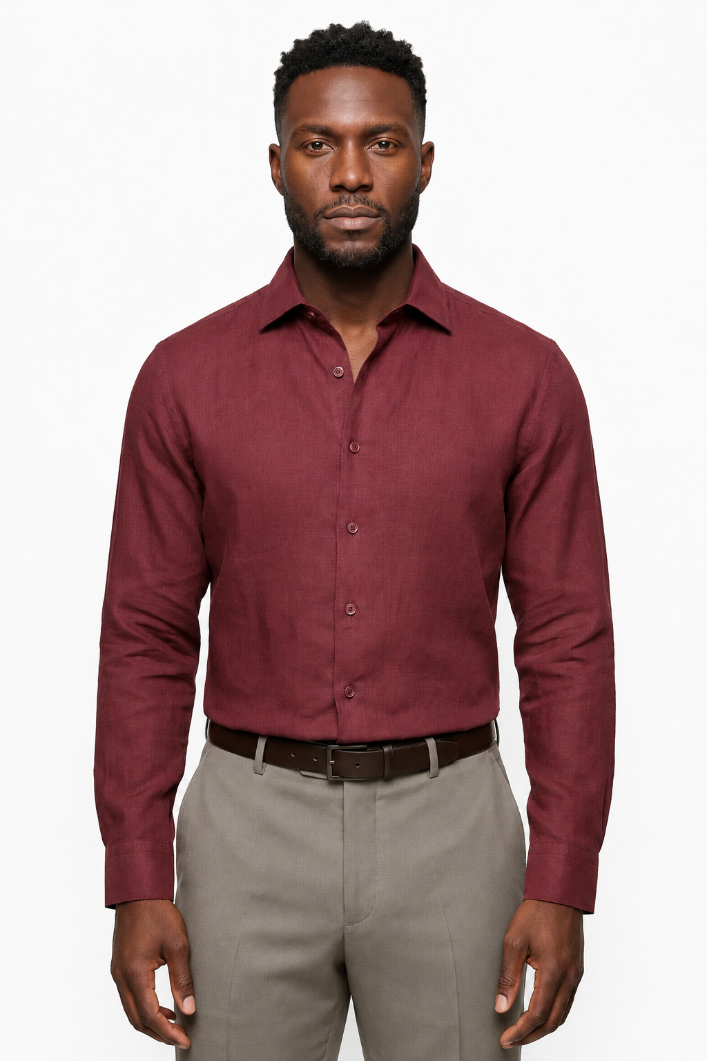 Mikrofiberskjorte til mænd – Bordeaux, Regular Fit - Bordeaux - Linskjorte - Valmont Wear