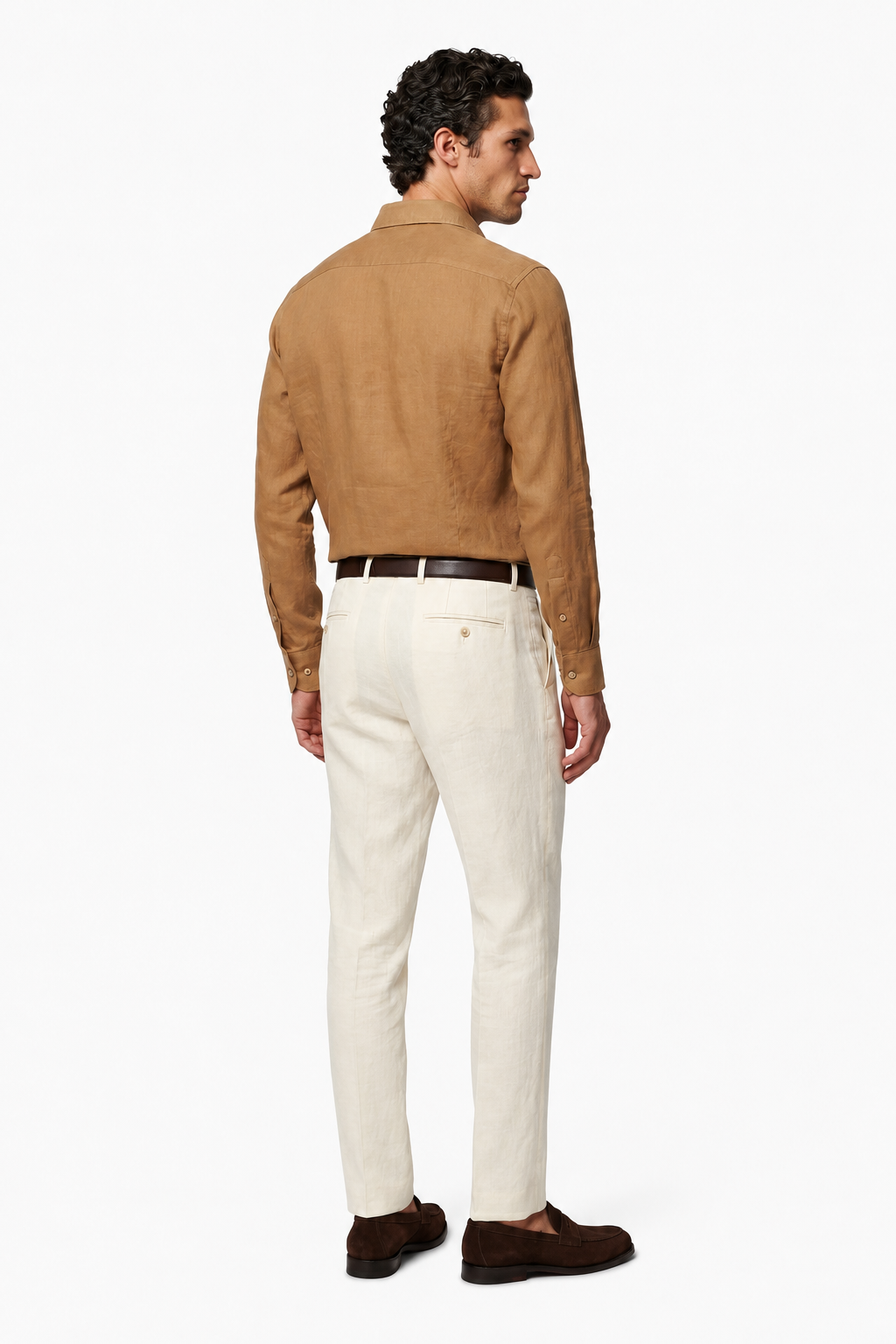 Mikrofiberskjorte til Mænd - Camelbrun Regular Fit Mikrofiberskjorte i Mikrofibre - - Linskjorte - Valmont Wear