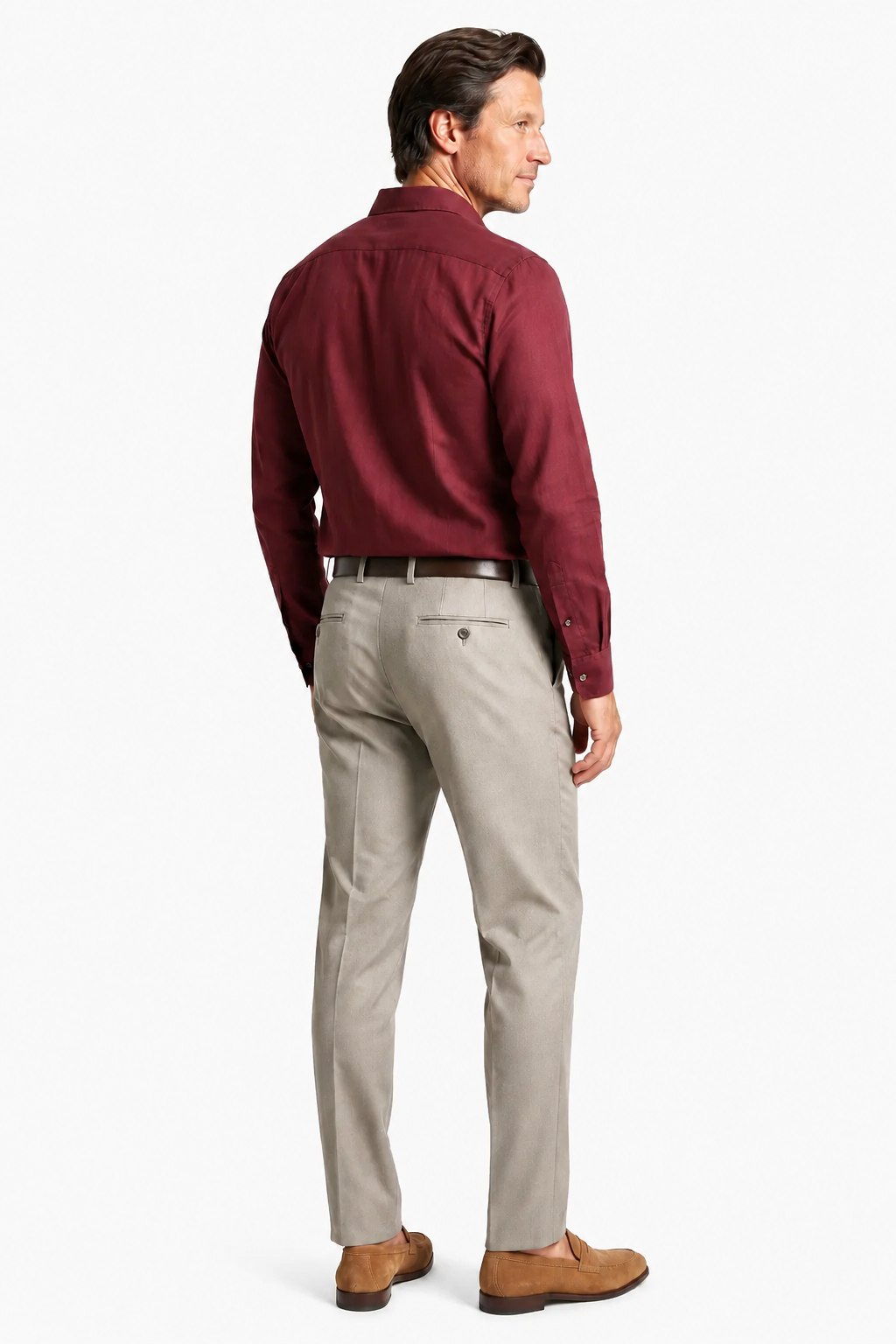 Mikrofibre shirt for men - Bordeaux Regular Fit in breathable mikrofibre blend - - Linskjorte - Valmont Wear