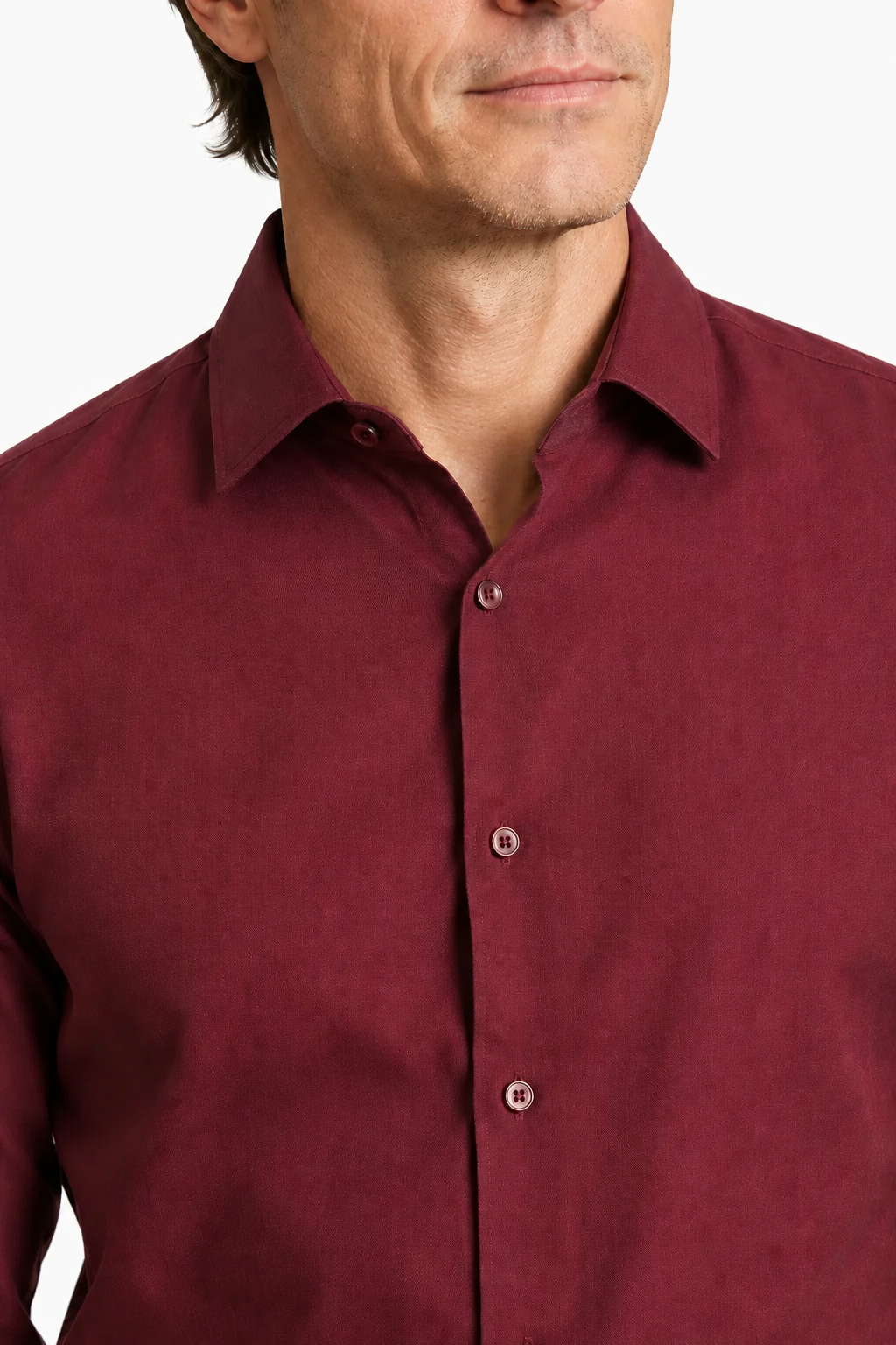 Mikrofibre shirt for men - Bordeaux Regular Fit in breathable mikrofibre blend - - Linskjorte - Valmont Wear