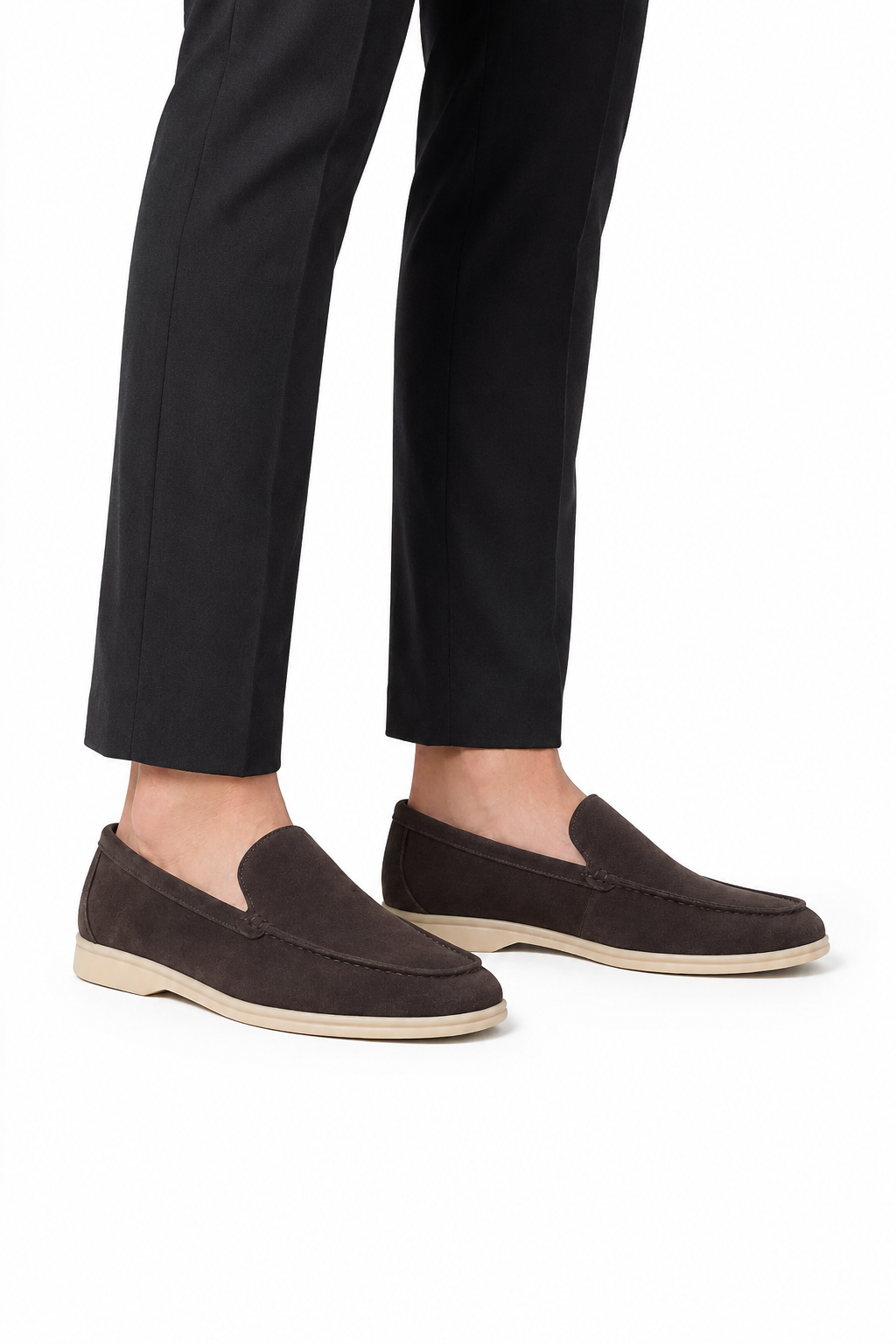 Mokkasiner til Mænd – Chokoladebrune Ruskind Loafers, Komfortabel Pasform, Str. 44 - - Loafers - Valmont Wear