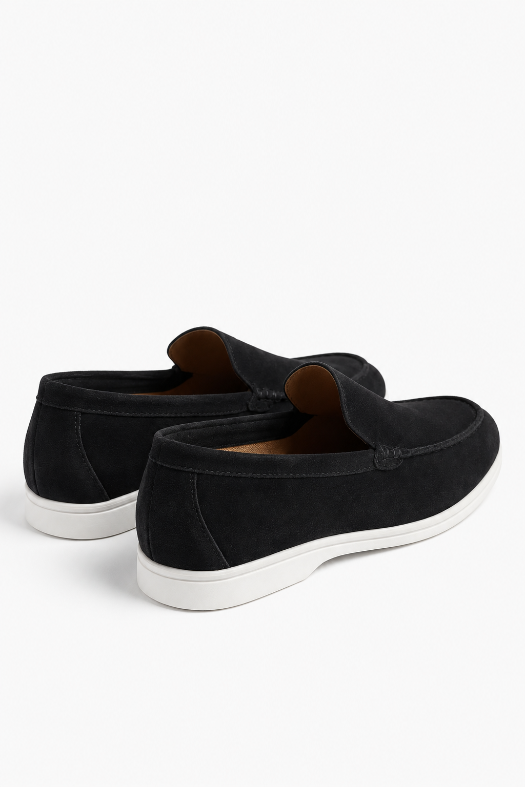 Herre Loafers Sorte PU Ruskind – Komfortable Slip-On Sko til Mænd - - Loafers - Valmont Wear