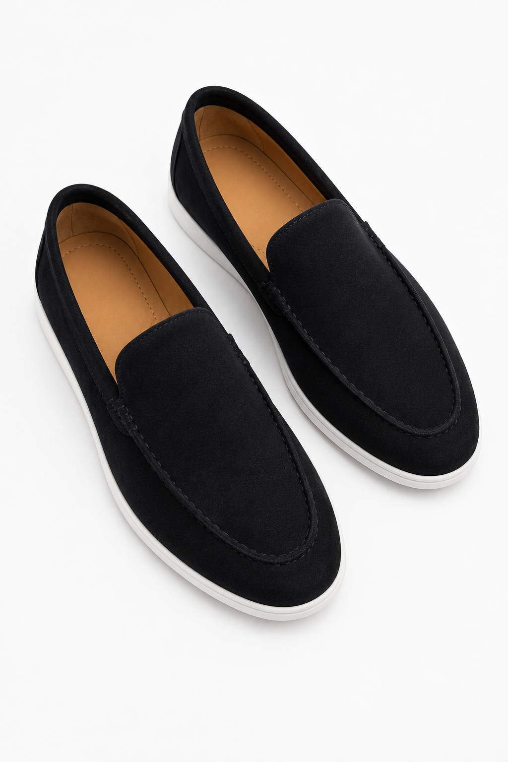 Herre Loafers Sorte PU Ruskind – Komfortable Slip-On Sko til Mænd - - Loafers - Valmont Wear