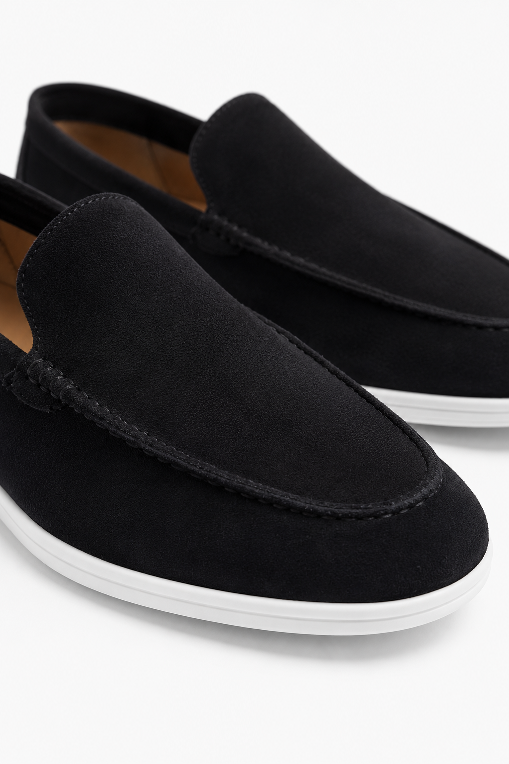 Herre Loafers Sorte PU Ruskind – Komfortable Slip-On Sko til Mænd - - Loafers - Valmont Wear