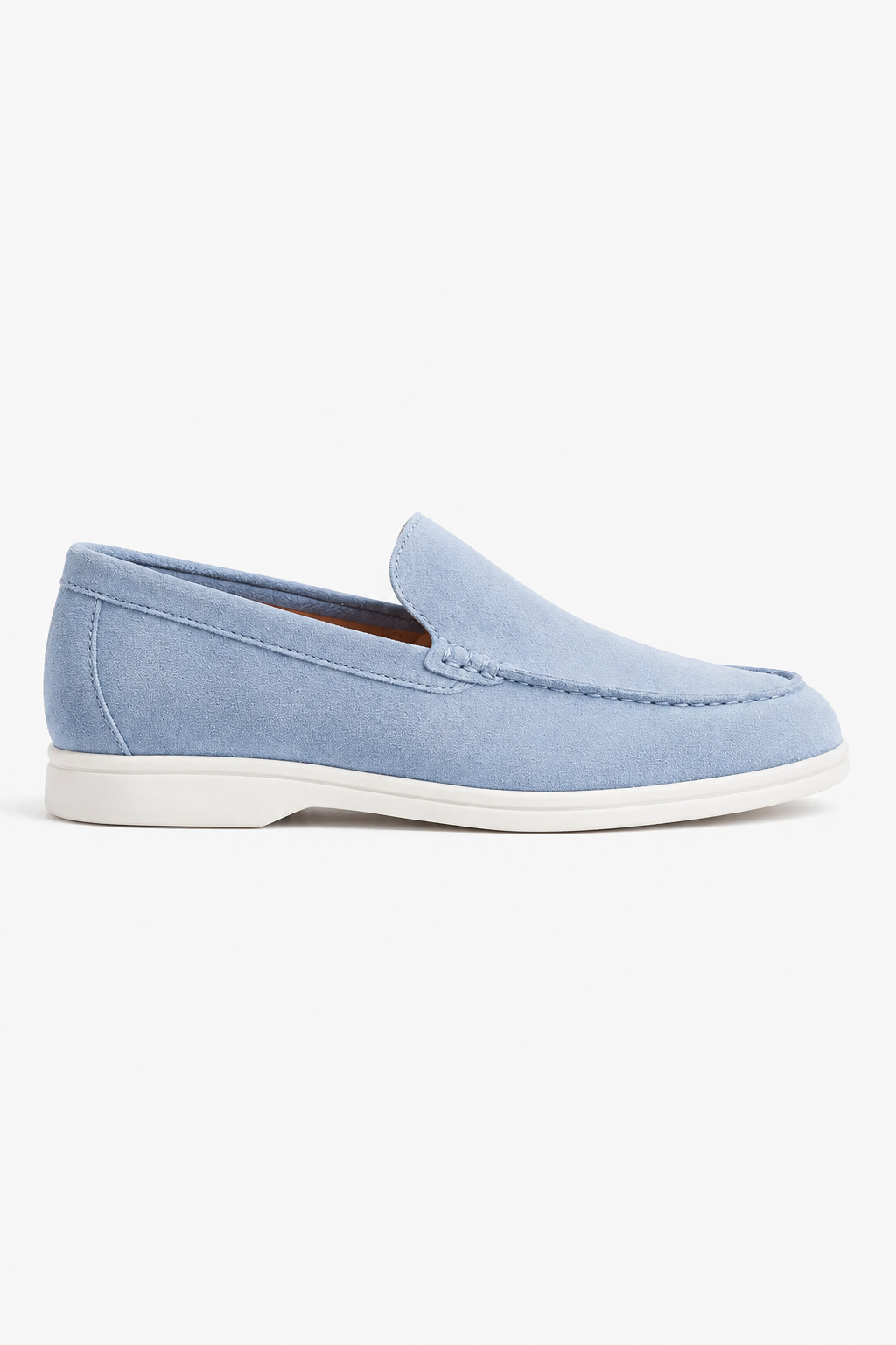 Herre Lyseblå Slip-On Loafers i Ruskind til Hverdagsbrug, Normal Pasform - - Loafers - Valmont Wear