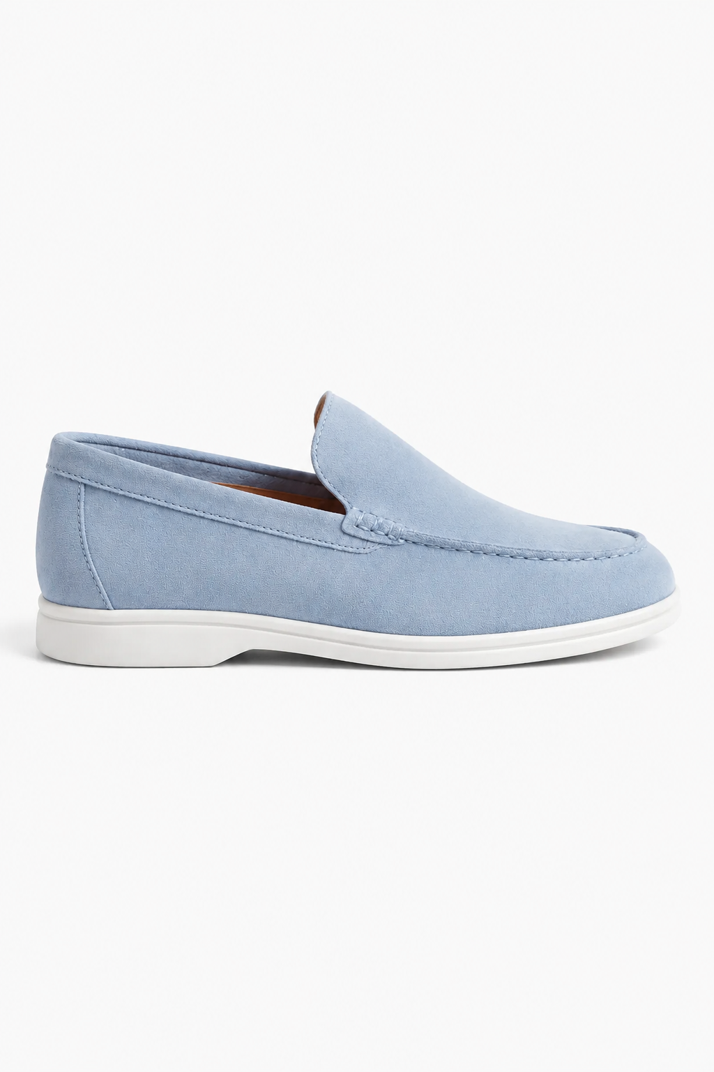 Herre Lyseblå Slip-On Loafers i Ruskind til Hverdagsbrug, Normal Pasform - - Loafers - Valmont Wear