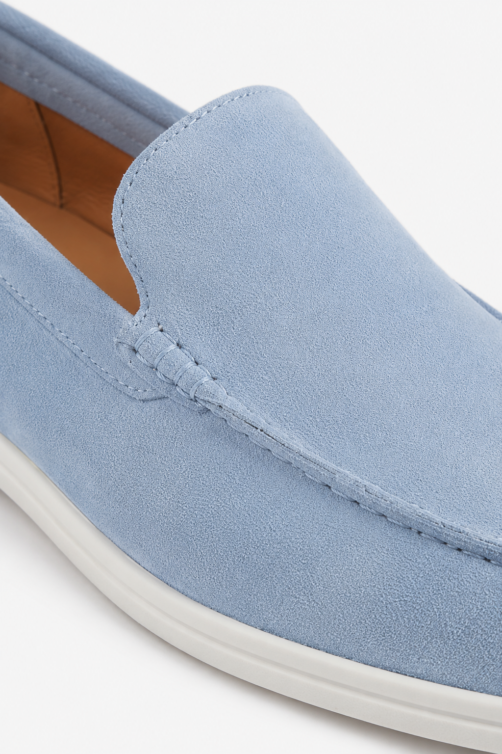 Herre Lyseblå Slip-On Loafers i Ruskind til Hverdagsbrug, Normal Pasform - - Loafers - Valmont Wear