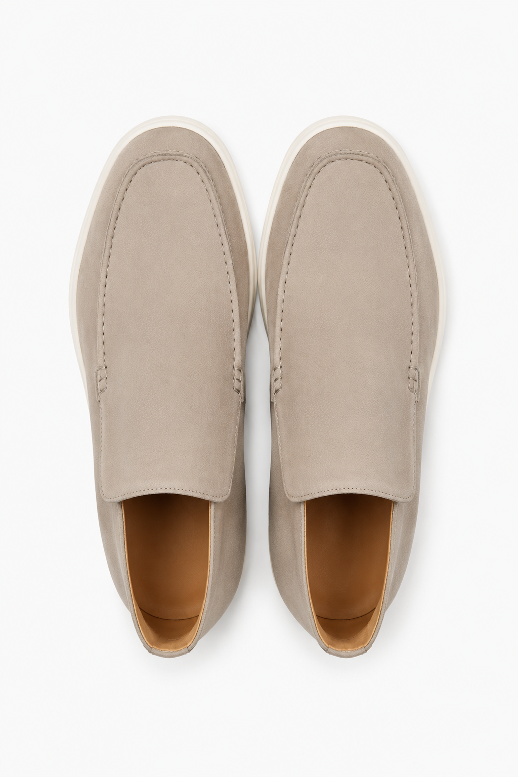 Herre Loafers i Greige Ruskind – Komfortable Slip-On Sko til Mænd - - Boots - Valmont Wear