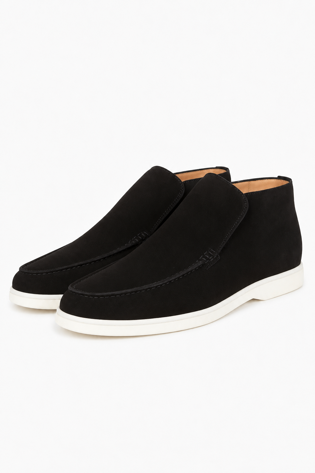 Mørkeblå Ruskind Loafers til Mænd – Premium Slip-on Sko i Blødt Ruskind - - Boots - Valmont Wear