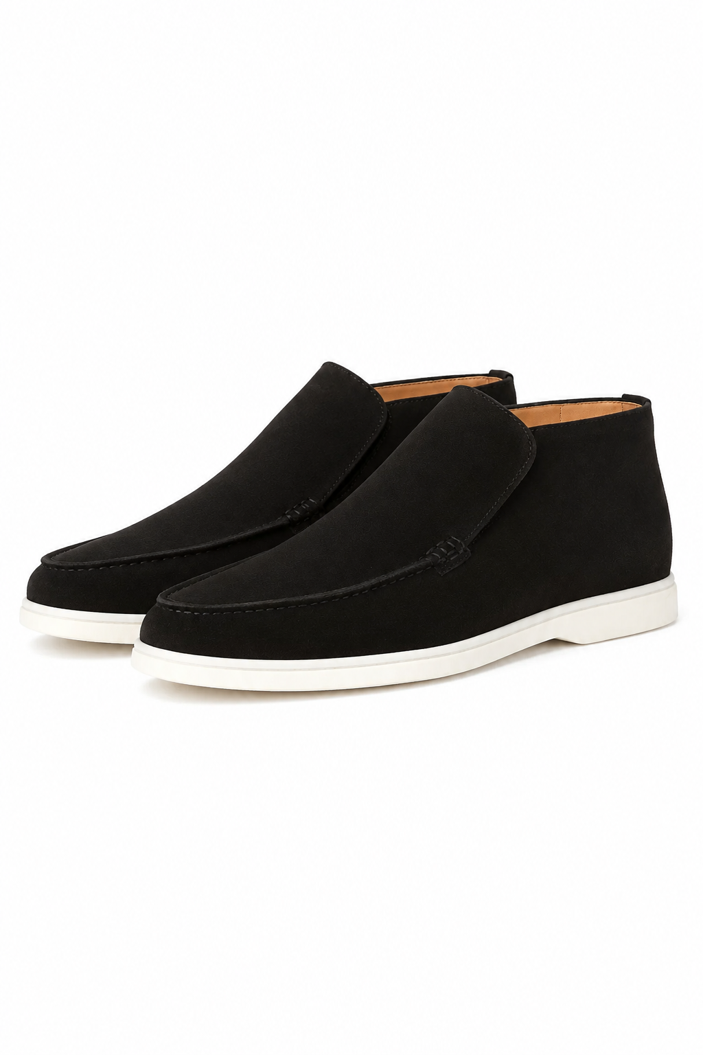 Mørkeblå Ruskind Loafers til Mænd – Premium Slip-on Sko i Blødt Ruskind - Sort - Boots - Valmont Wear