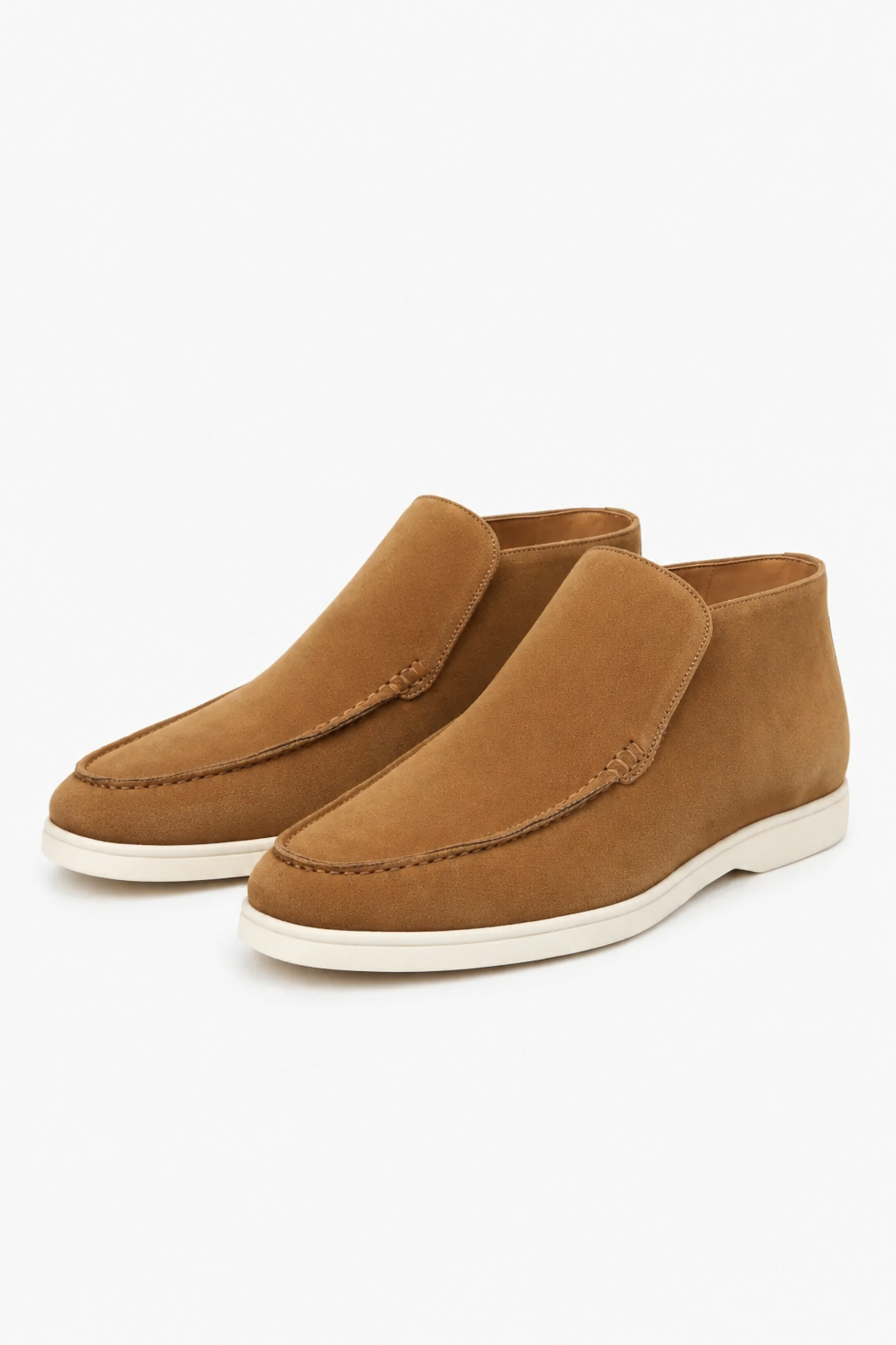 Mænds Brune Ruskind Loafers – Komfortable Slip-on Sko i Ægte Ruskind, Str. 43 - - Boots - Valmont Wear