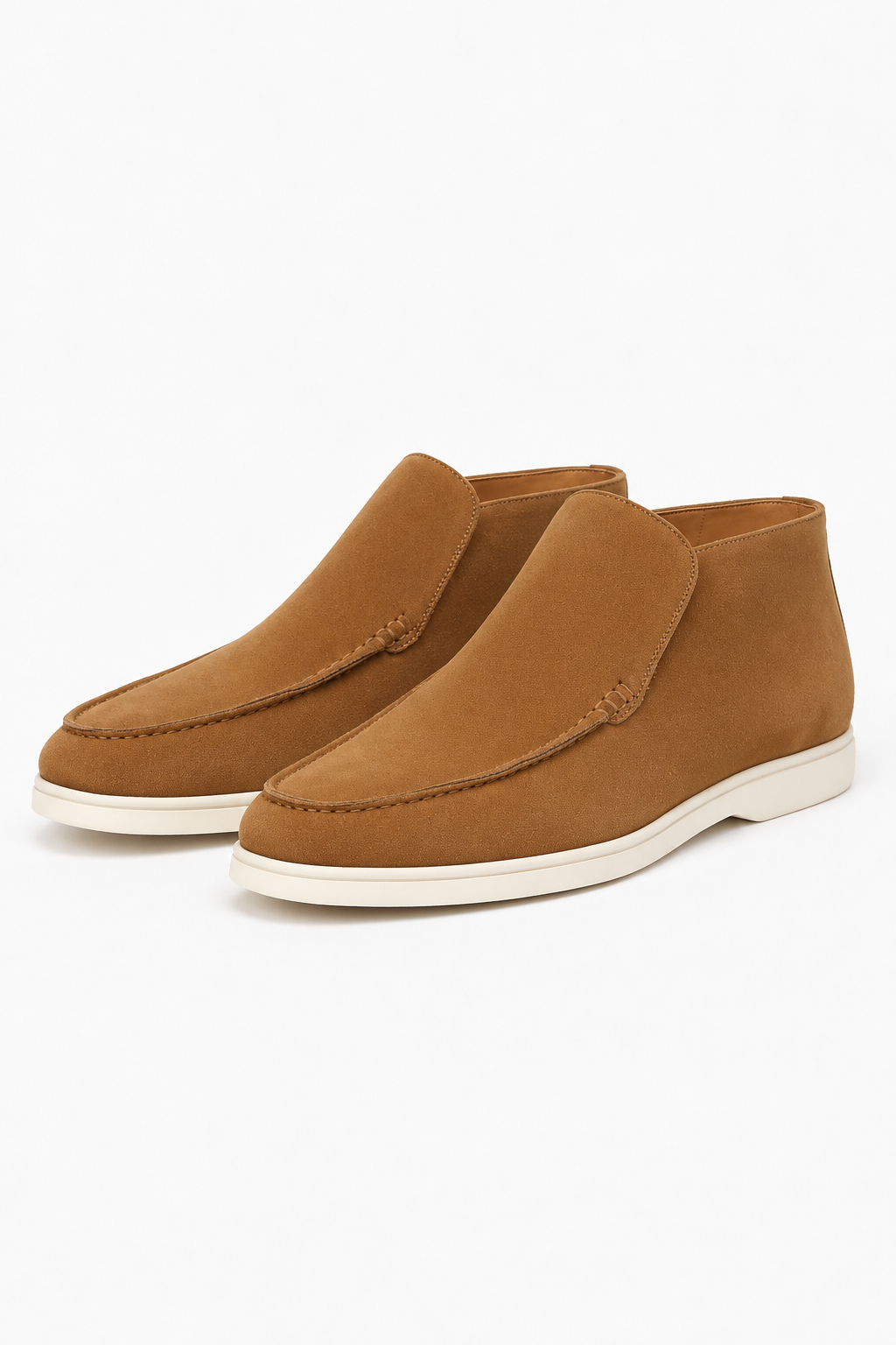 Mænds Brune Ruskind Loafers – Komfortable Slip-on Sko i Ægte Ruskind, Str. 43 - - Boots - Valmont Wear