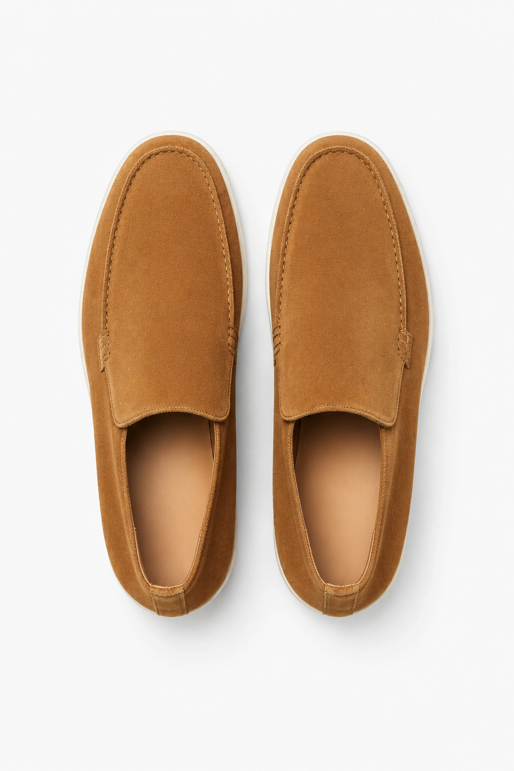 Mænds Brune Ruskind Loafers – Komfortable Slip-on Sko i Ægte Ruskind, Str. 43 - - Boots - Valmont Wear