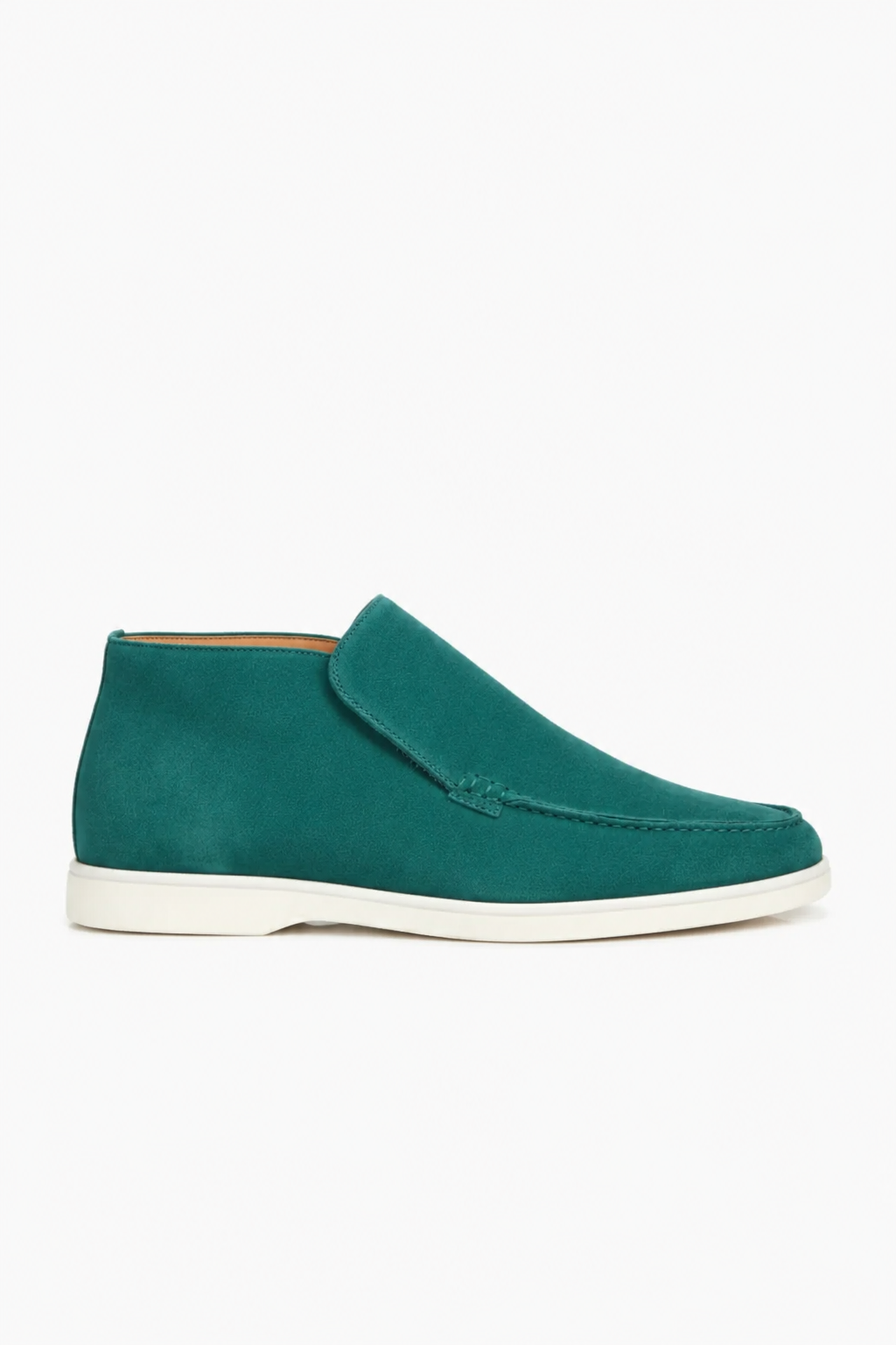Herre Loafers i Blågrøn Ruskind – Komfortable Slip-On Mokkasiner - - Boots - Valmont Wear