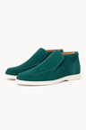 Herre Loafers i Blågrøn Ruskind – Komfortable Slip-On Mokkasiner - Blågrøn - Boots - Valmont Wear