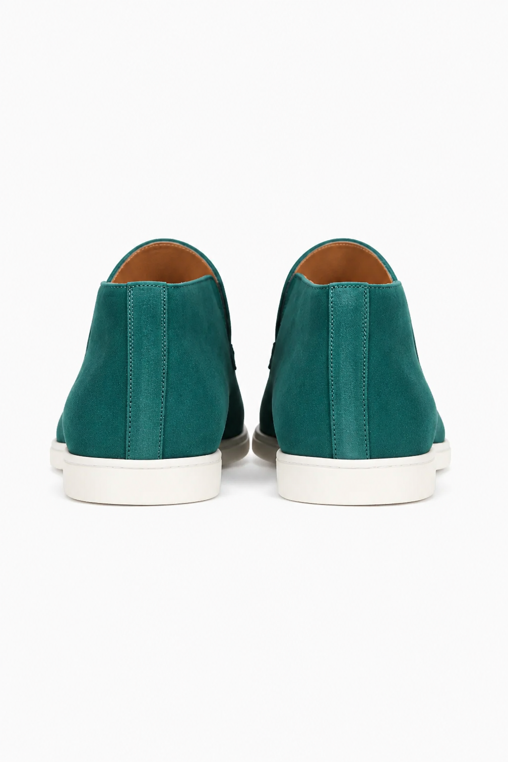 Herre Loafers i Blågrøn Ruskind – Komfortable Slip-On Mokkasiner - - Boots - Valmont Wear