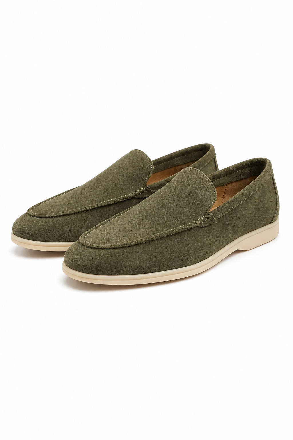 Casual Loafers til Mænd - Olivengrøn - Ruskind - Regular Fit - - Loafers - Valmont Wear