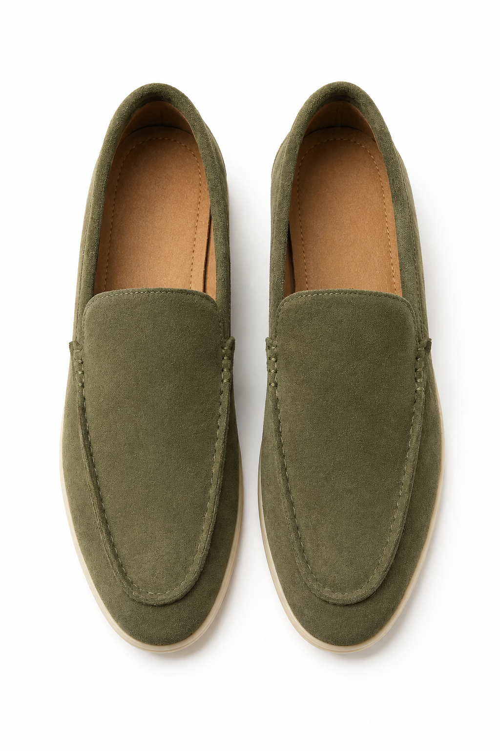 Casual Loafers til Mænd - Olivengrøn - Ruskind - Regular Fit - - Loafers - Valmont Wear