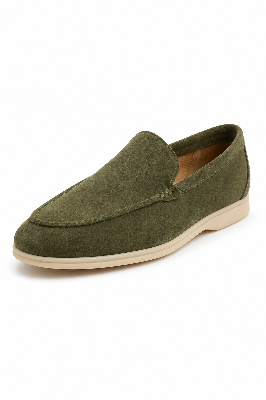 Casual Loafers til Mænd - Olivengrøn - Ruskind - Regular Fit - - Loafers - Valmont Wear