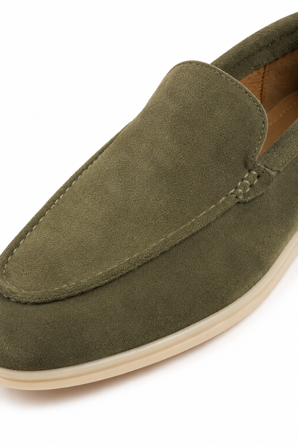 Casual Loafers til Mænd - Olivengrøn - Ruskind - Regular Fit - - Loafers - Valmont Wear
