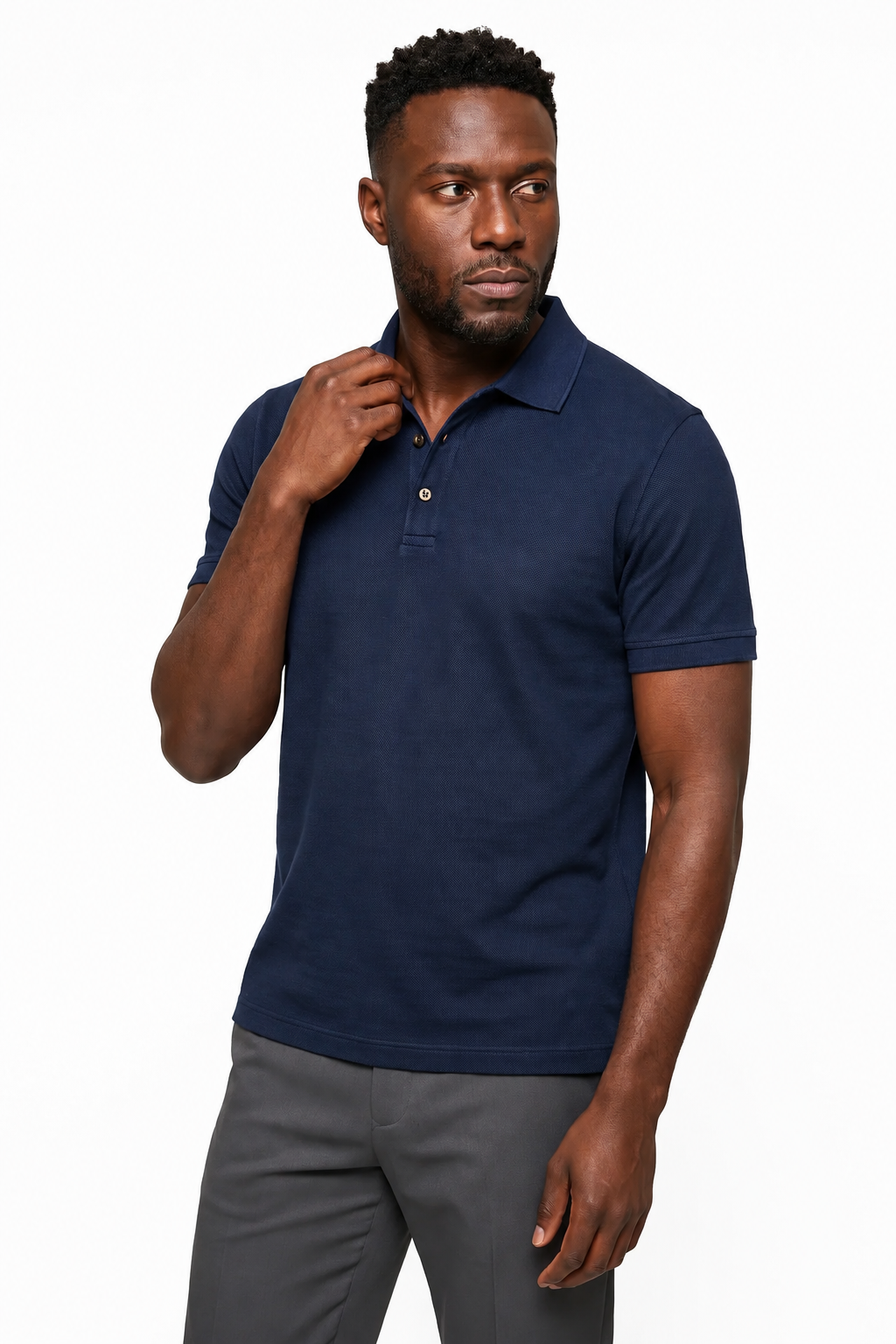 Hør Polo til Mænd i Marineblå - Premium Sommer Polo i Åndbart Hør - - Polo skjorter - Valmont Wear