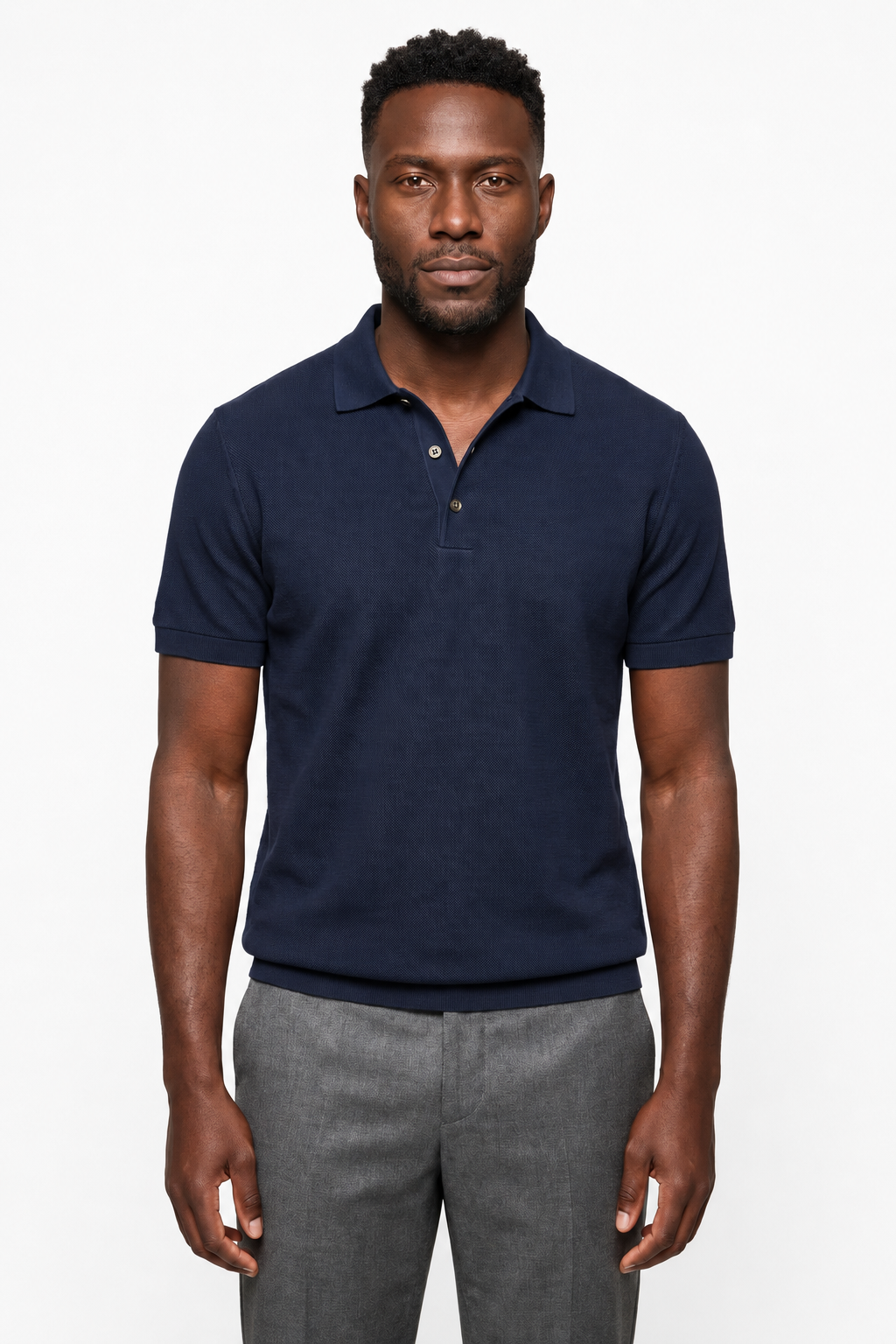 Hør Polo til Mænd i Marineblå - Premium Sommer Polo i Åndbart Hør - - Polo skjorter - Valmont Wear