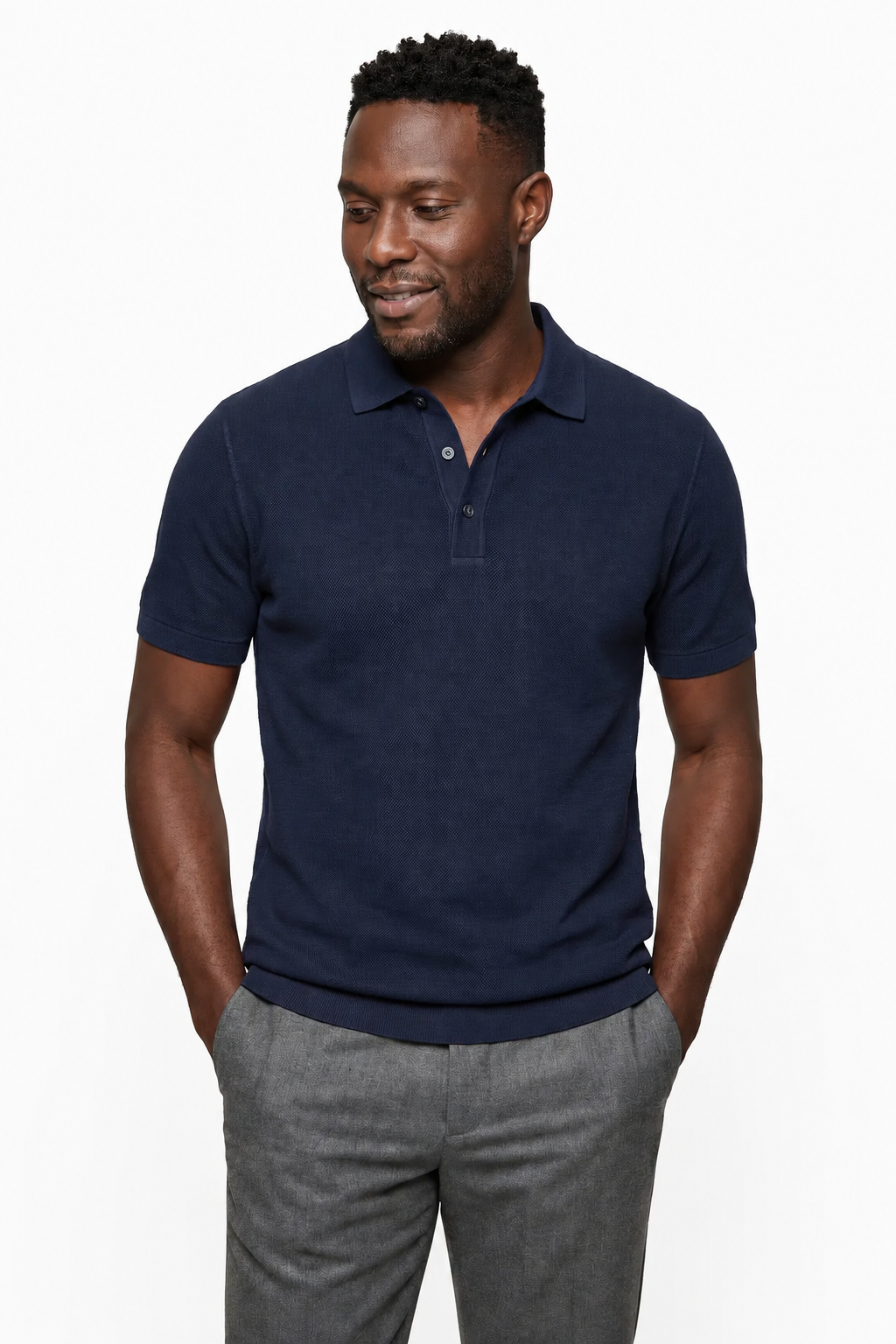 Hør Polo til Mænd i Marineblå - Premium Sommer Polo i Åndbart Hør - - Polo skjorter - Valmont Wear