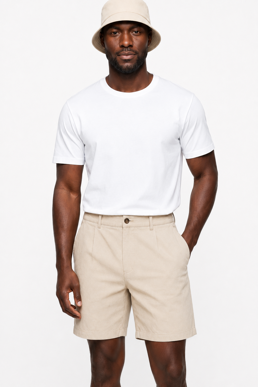 Beige Sommershorts til Mænd – Løs Pasform - - Shorts - Valmont Wear