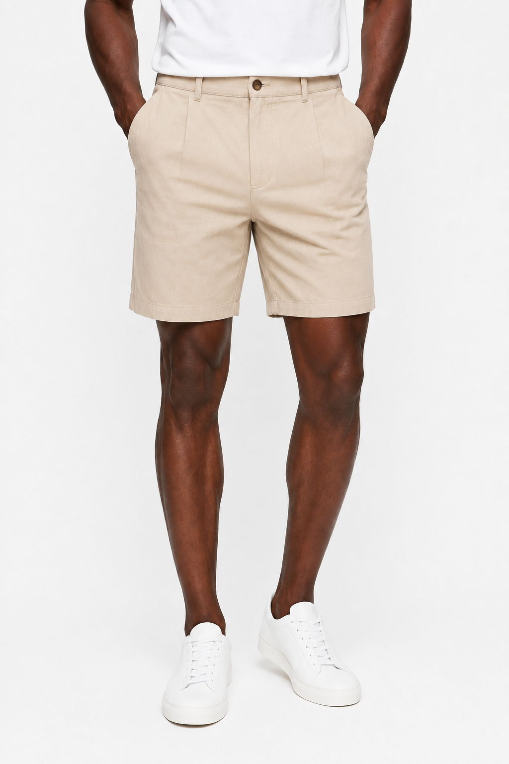 Bomuldsshorts til Mænd – Løse, Åndbare Beige Sommershorts - - Shorts - Valmont Wear