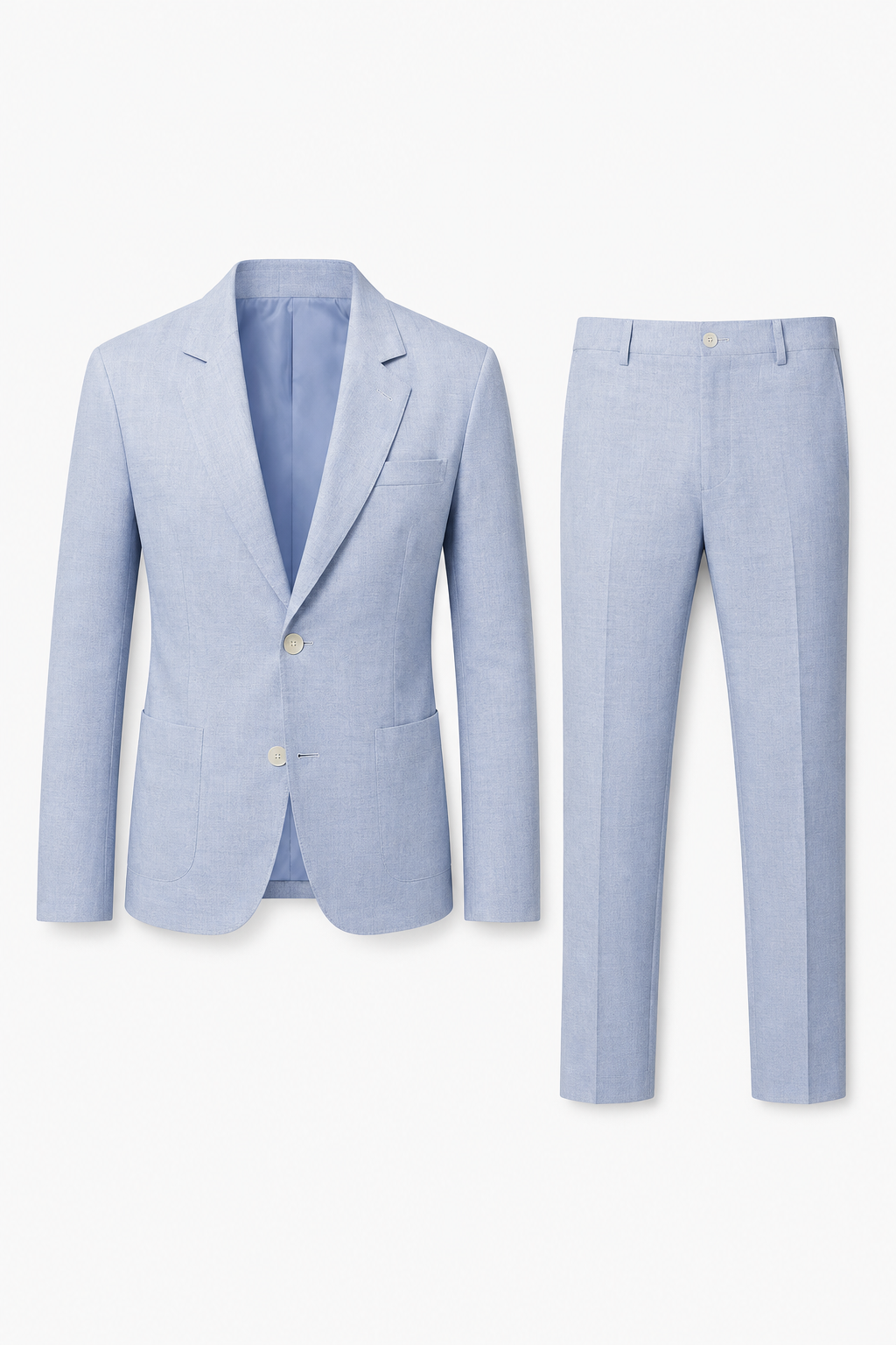 Slim Fit Jakkesæt Herre - Habitsæt 2-Delt - Lyseblå - - Jakkesæt - Valmont Wear