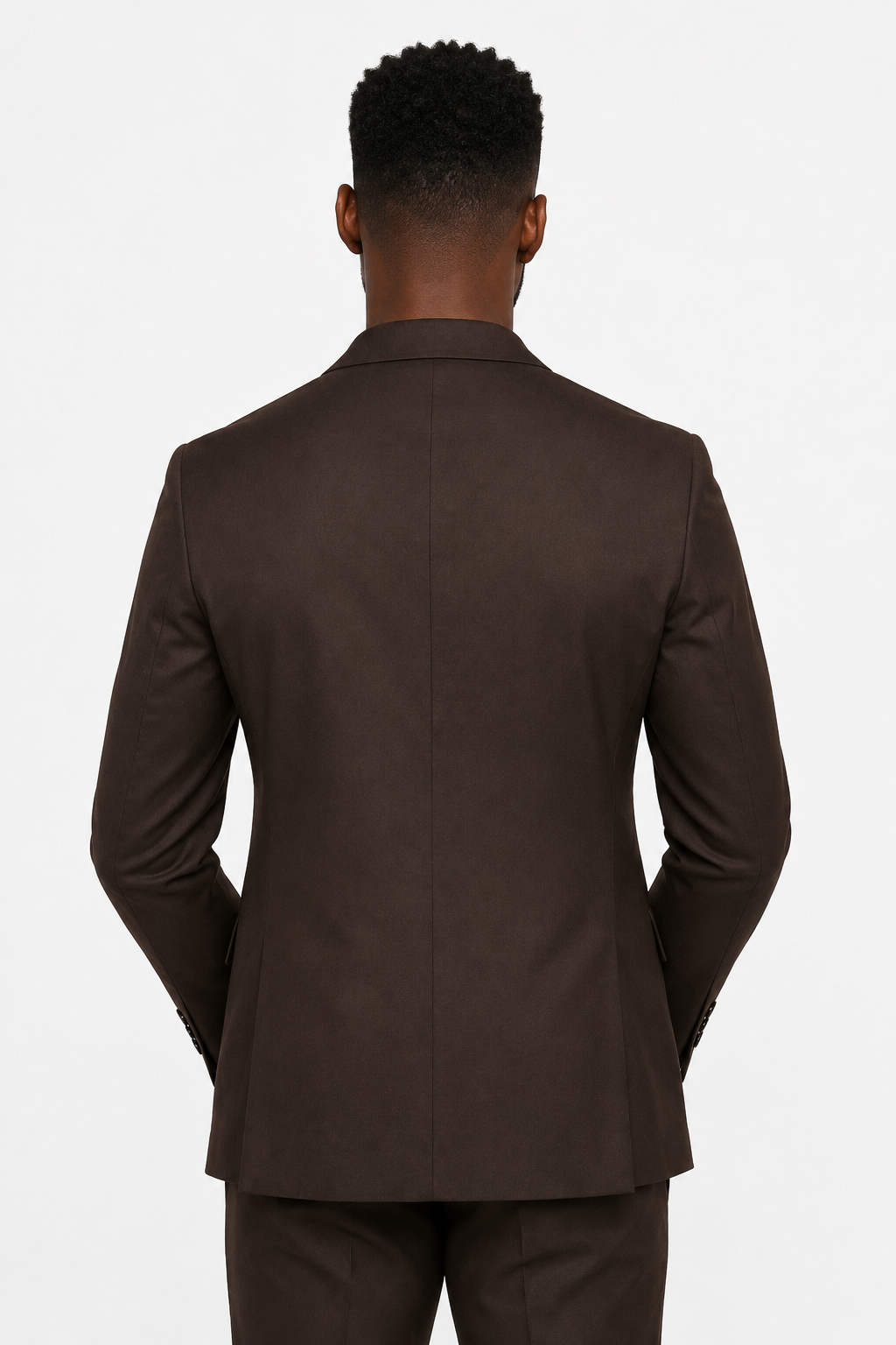 Slim Fit Jakkesæt Herre - Habitsæt 2-Delt - Mørkebrun - - Jakkesæt - Valmont Wear