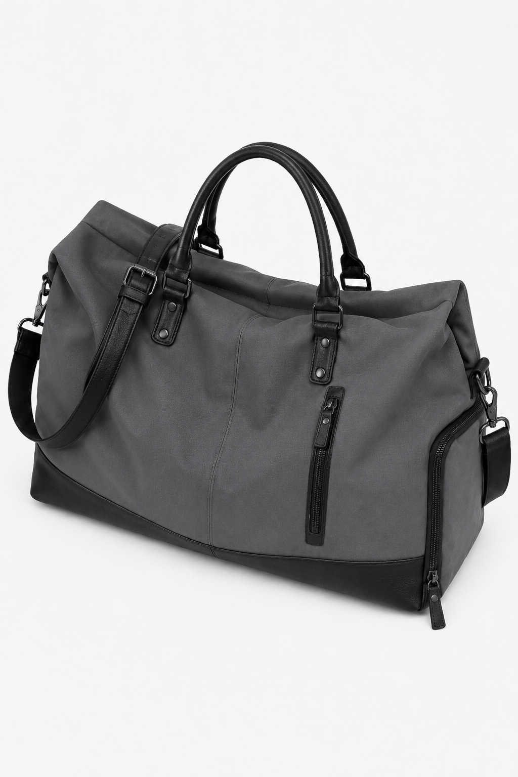 Sort Vintage Rejsetaske i Full-Grain Læder til Mænd - Stor Læder Duffelbag - - Taske - Valmont Wear