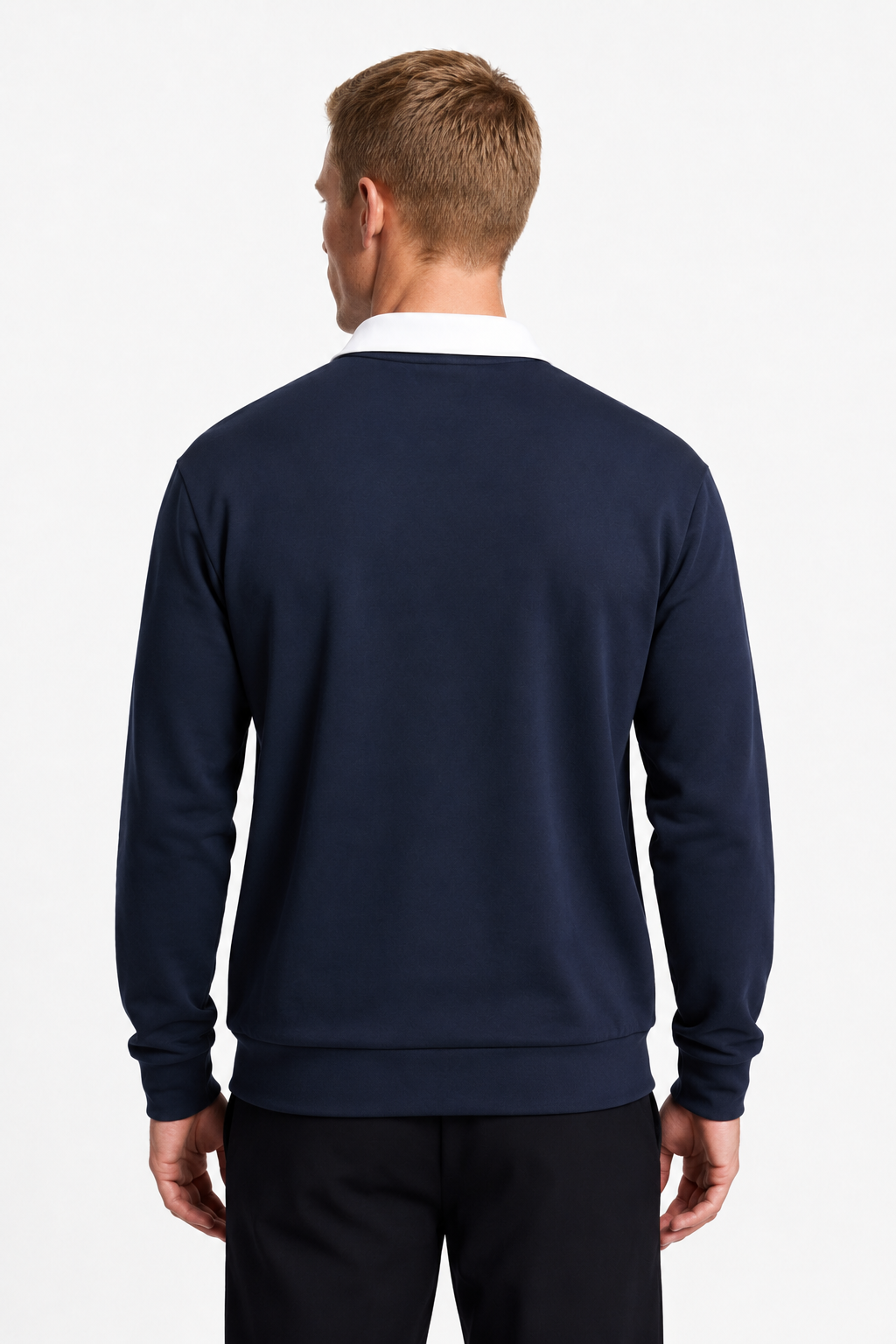 Mørkeblå Polo Fleece Sweatshirt til Mænd - Blød, Varm & Komfortabel Hverdags Trøje - - Sweatre - Valmont Wear