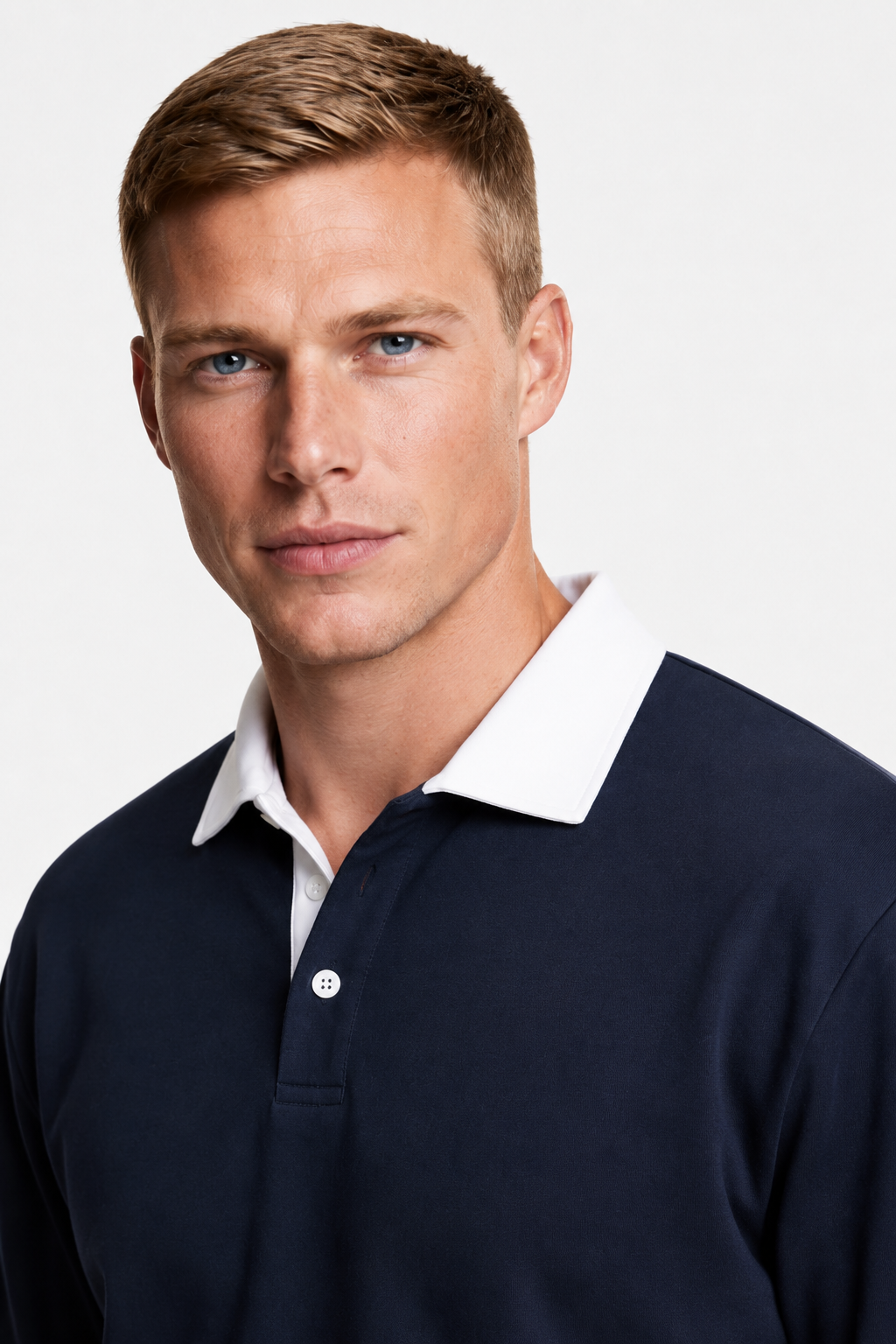 Mørkeblå Polo Fleece Sweatshirt til Mænd - Blød, Varm & Komfortabel Hverdags Trøje - - Sweatre - Valmont Wear