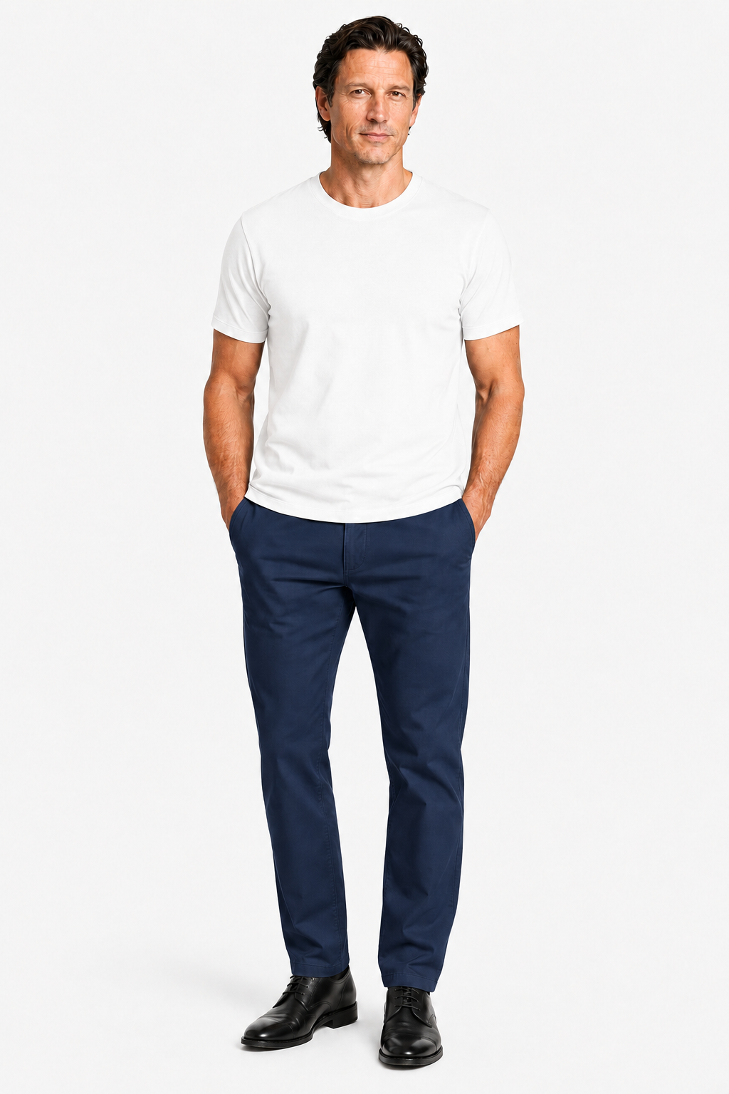 Herrebukser til Mænd - Marineblå - Bomuld - Straight Fit - - Pants - Valmont Wear