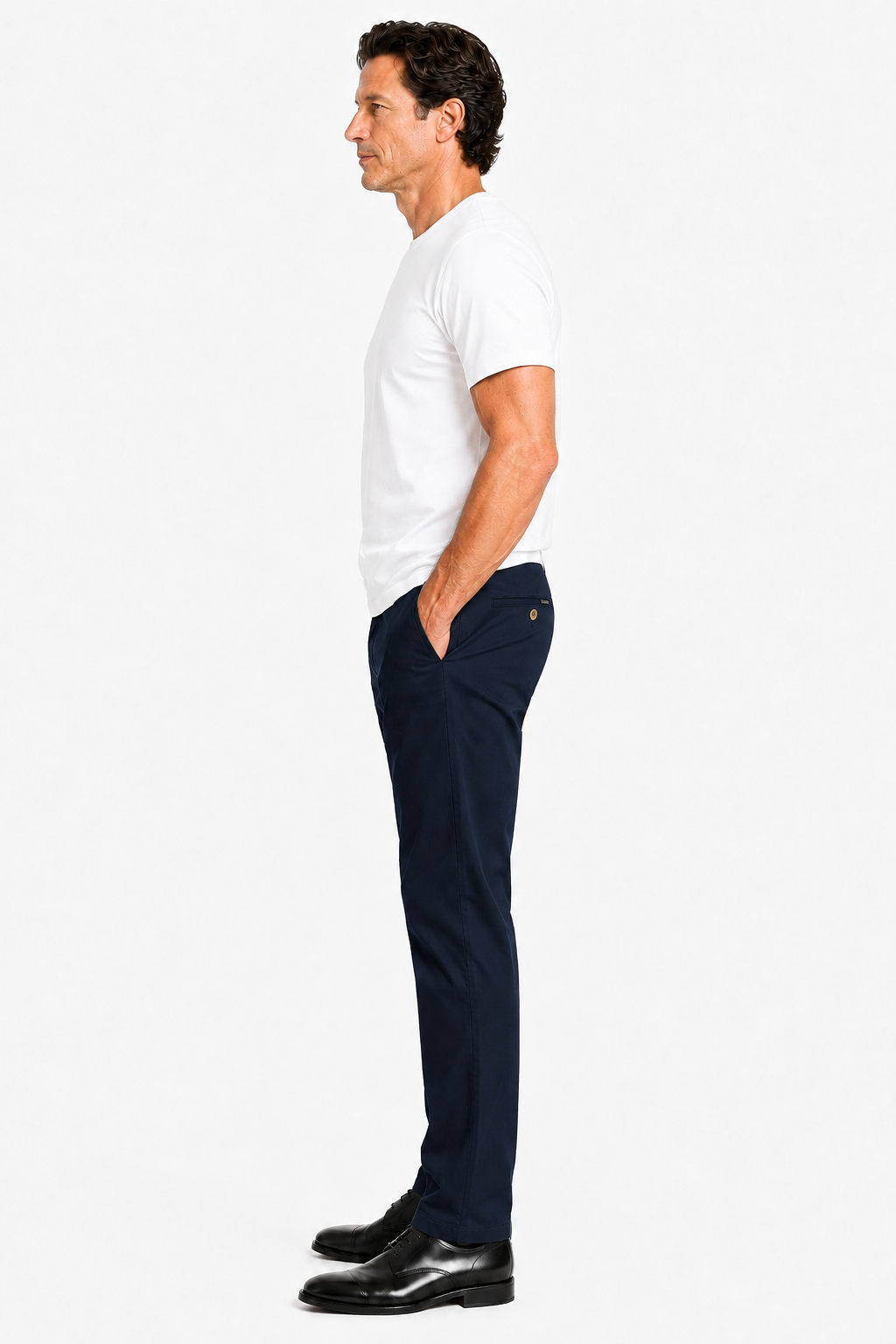 Herrebukser til Mænd - Marineblå - Bomuld - Straight Fit - - Pants - Valmont Wear