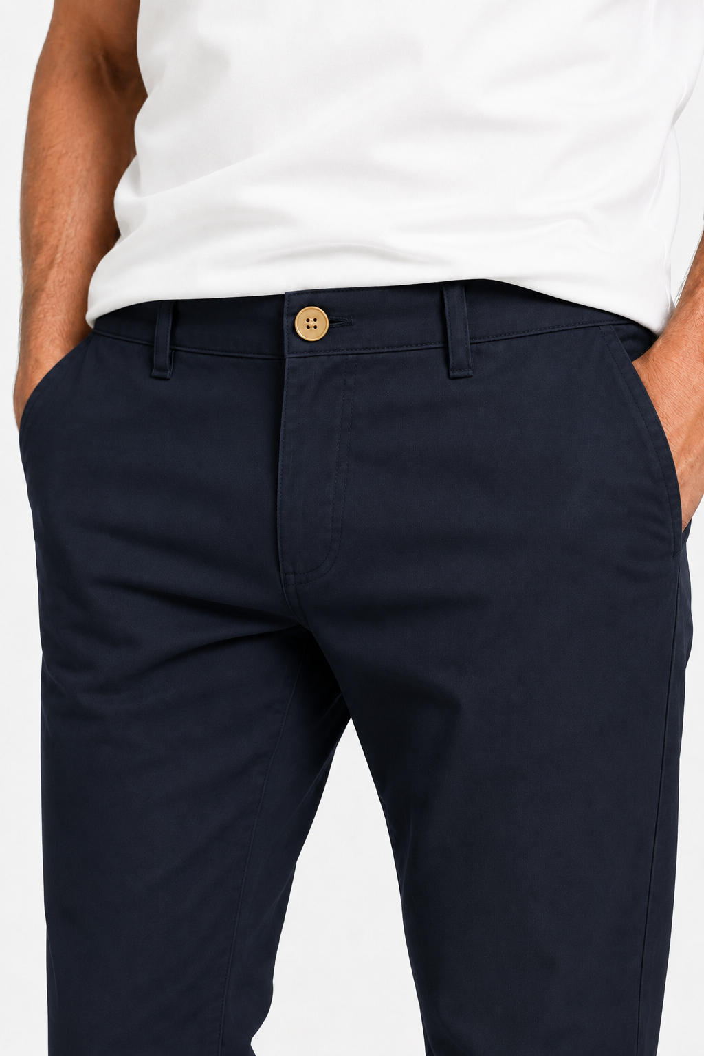 Herrebukser til Mænd - Marineblå - Bomuld - Straight Fit - - Pants - Valmont Wear