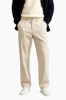 Chinos til Mænd - Sand - Uld - Løs Pasform - - Chinos - Valmont Wear