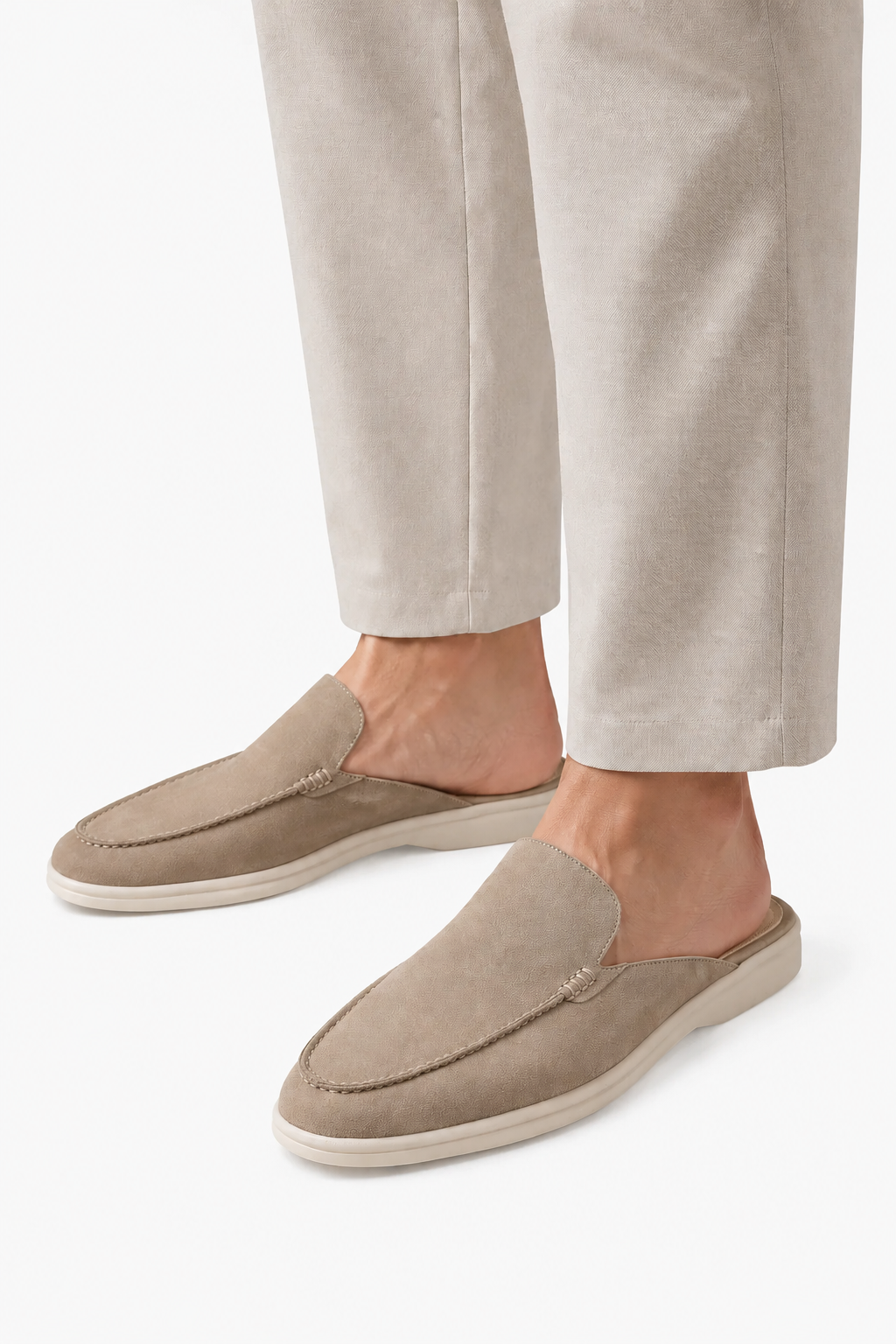 Mule Loafer til Mænd i Sand - Komfortabel Slip-On Sko med Åben Hæl - - Sandaler - Valmont Wear