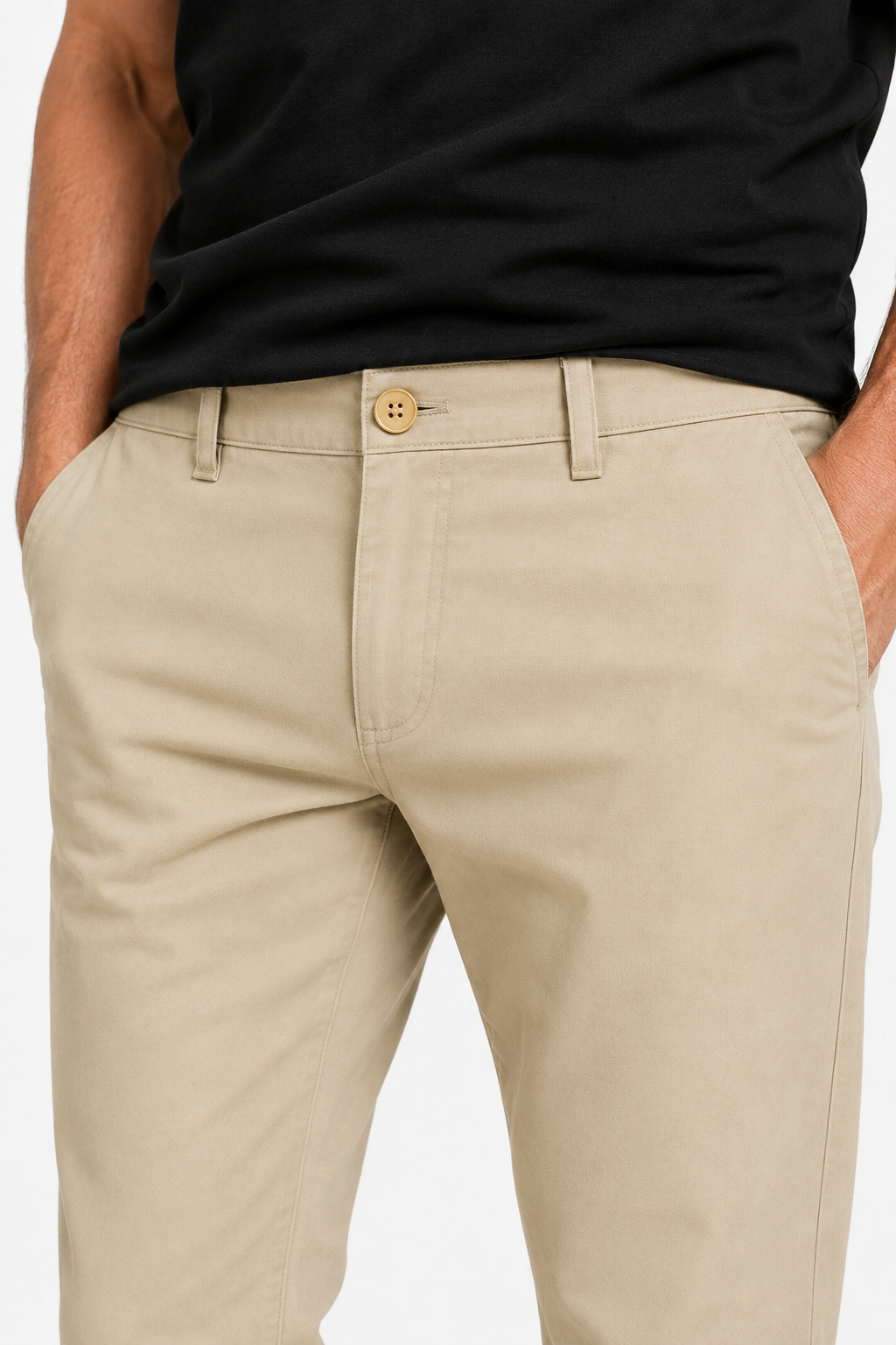 Khaki Straight Fit Bomuldsbukser til Mænd – Komfortable og Stilfulde - - Pants - Valmont Wear