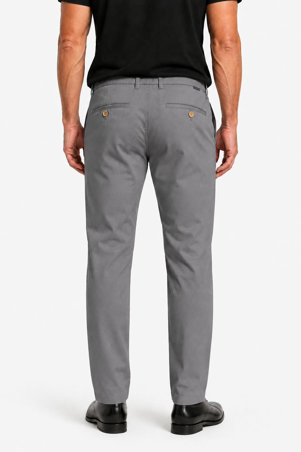 Grå Straight Fit Herrebukser i Bomuld til Hverdag & Fritid - - Pants - Valmont Wear