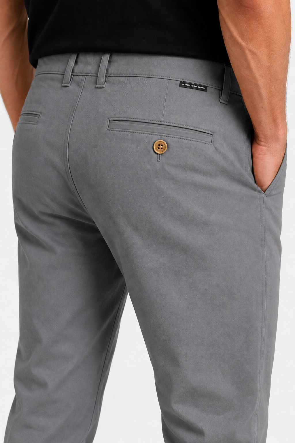 Grå Straight Fit Herrebukser i Bomuld til Hverdag & Fritid - - Pants - Valmont Wear