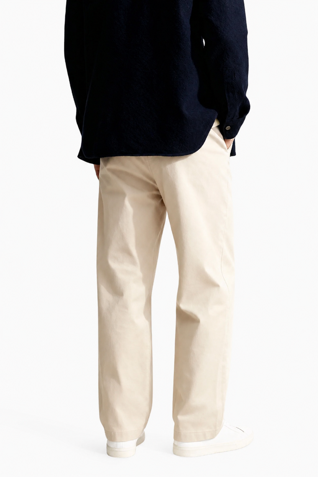Chinos til Mænd - Sand - Uld - Løs Pasform - - Chinos - Valmont Wear