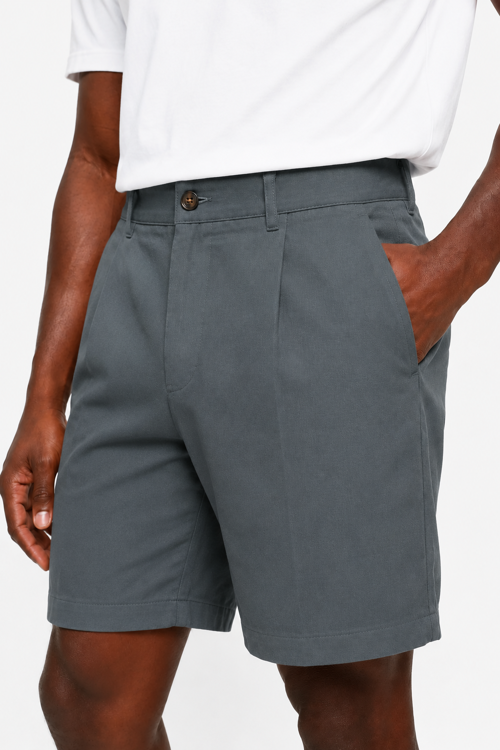 Hørshorts til mænd i skifergrå - Komfortable og stilfulde herreshorts i hør - - Shorts - Valmont Wear